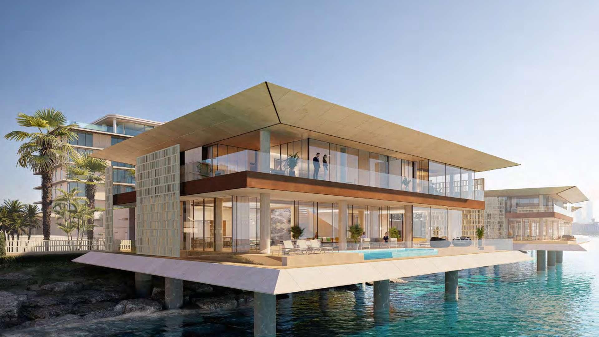 Luxurious living room interior in BVLGARI Ocean Mansion, Jumeirah Bay Island villa for sale