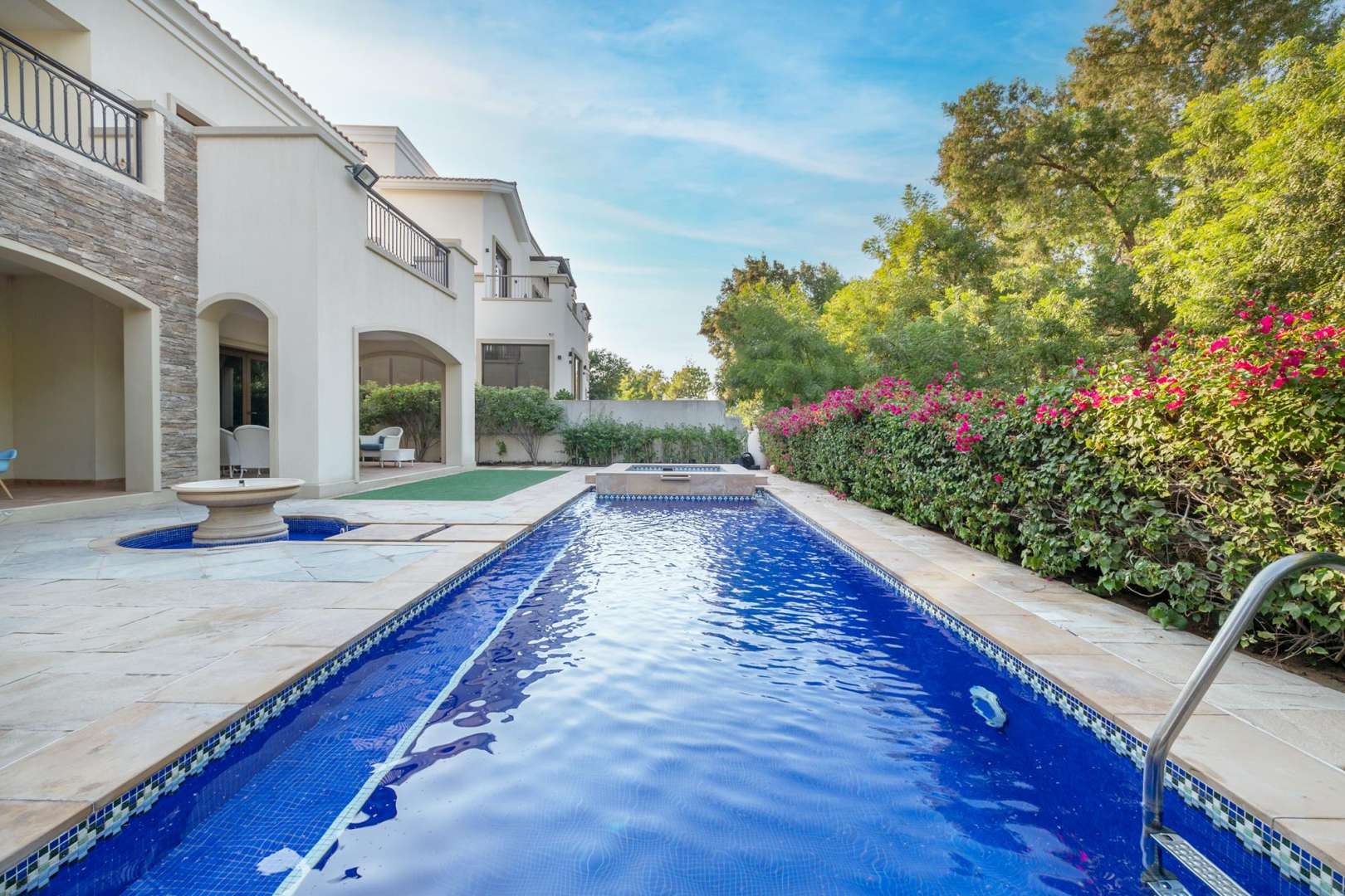 Luxurious Murcia Villa interior with elegant staircase, Jumeirah Golf Estates, Lime Tree Valley