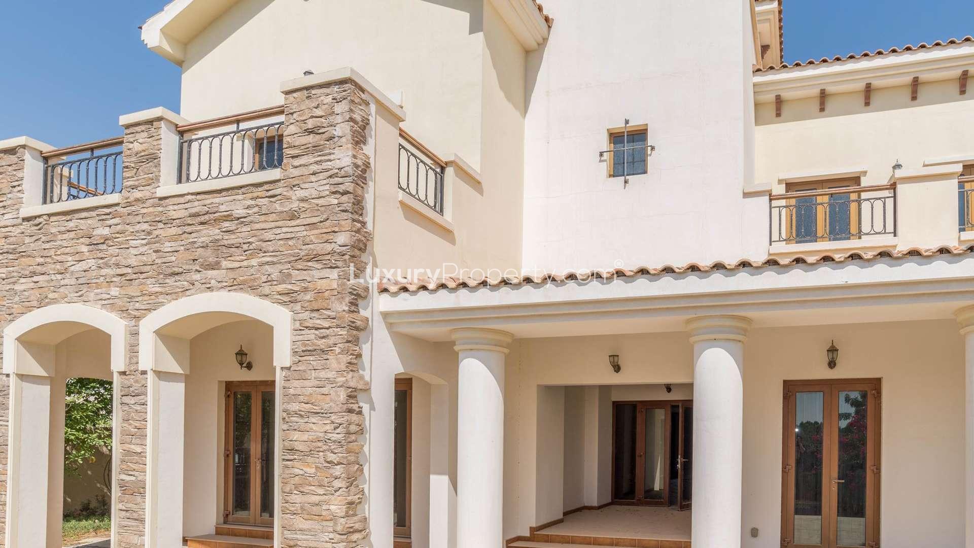 Gorgeous 5-bedroom villa exterior at Lime Tree Valley, Jumeirah Golf Estates, for sale