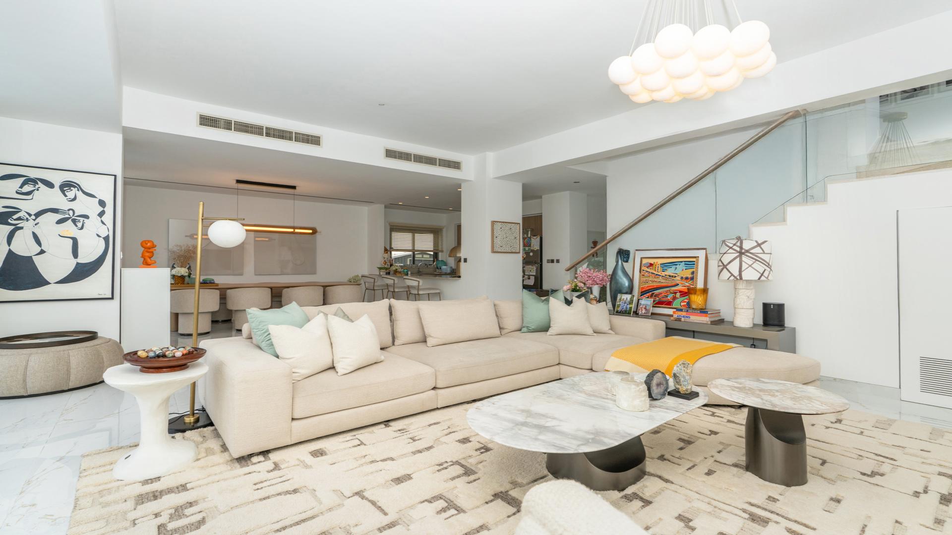 Modern dining area and kitchen in Sidra 1 villa, Dubai Hills Estate, LP45886