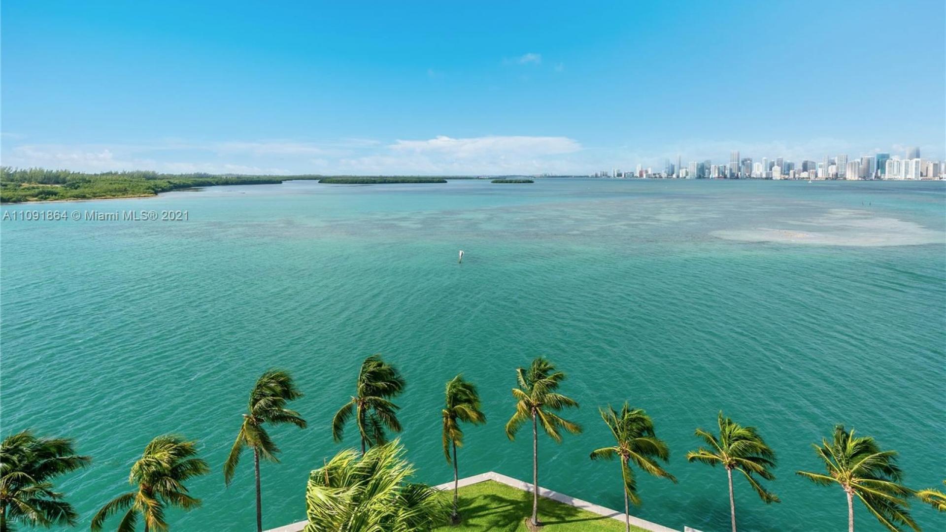 Aerial view of Fisher Island waterfront near 5282 Fisher Island Dr, Miami villa for sale