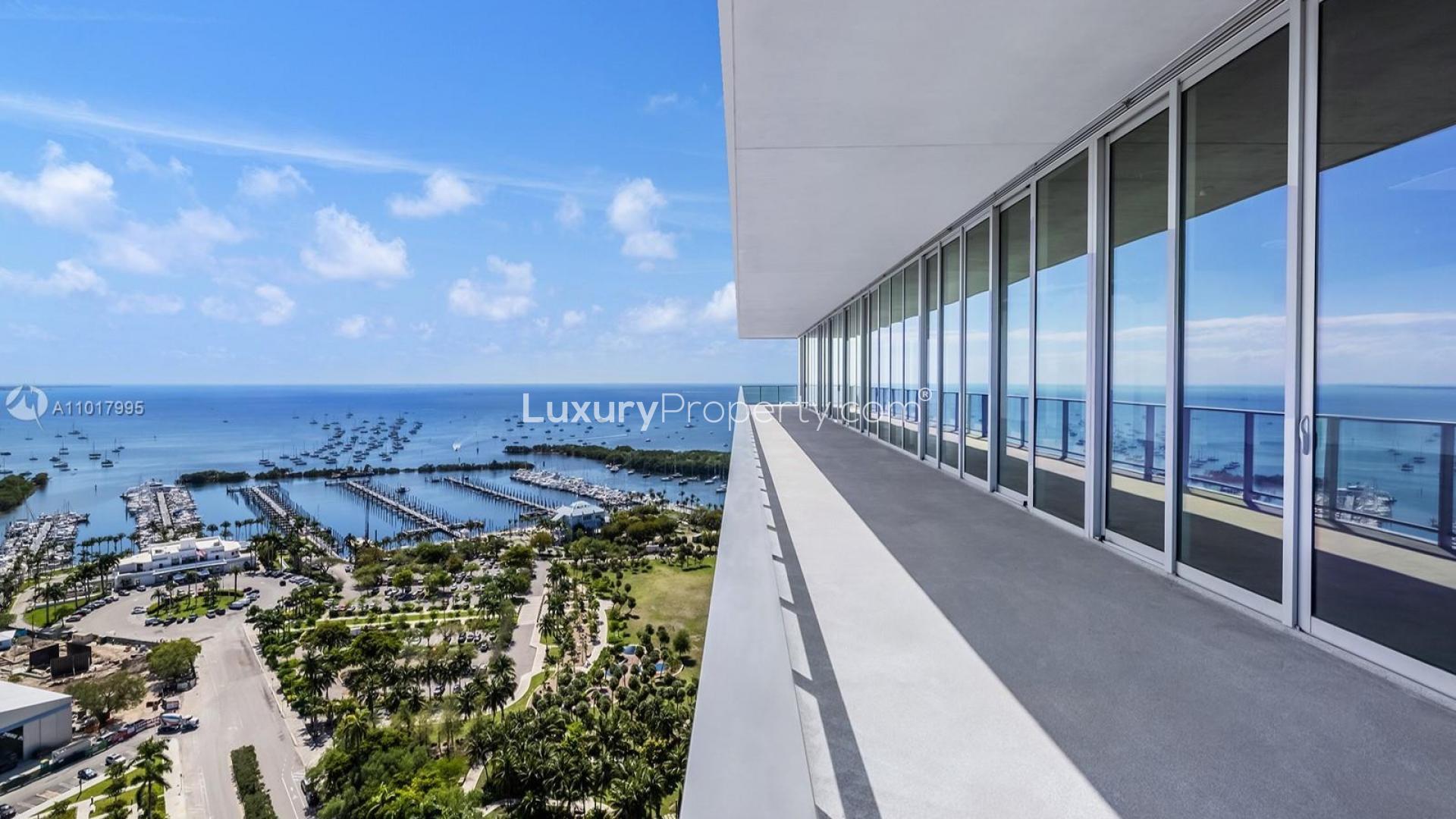 Luxurious penthouse pool with stunning ocean views at 2675 S Bayshore Dr, Miami
