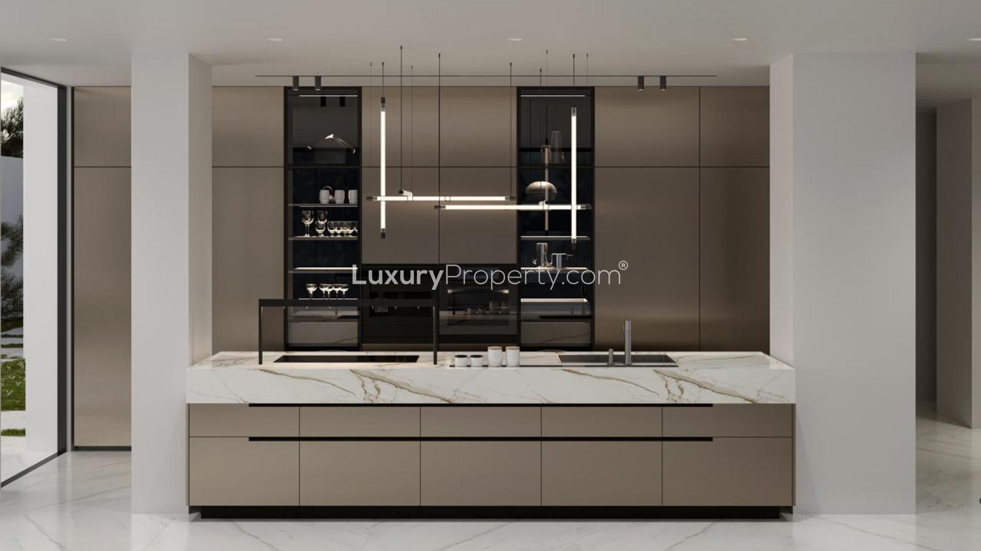 Luxury 5-bedroom villa exterior in Palm Jumeirah's Garden Homes, for sale