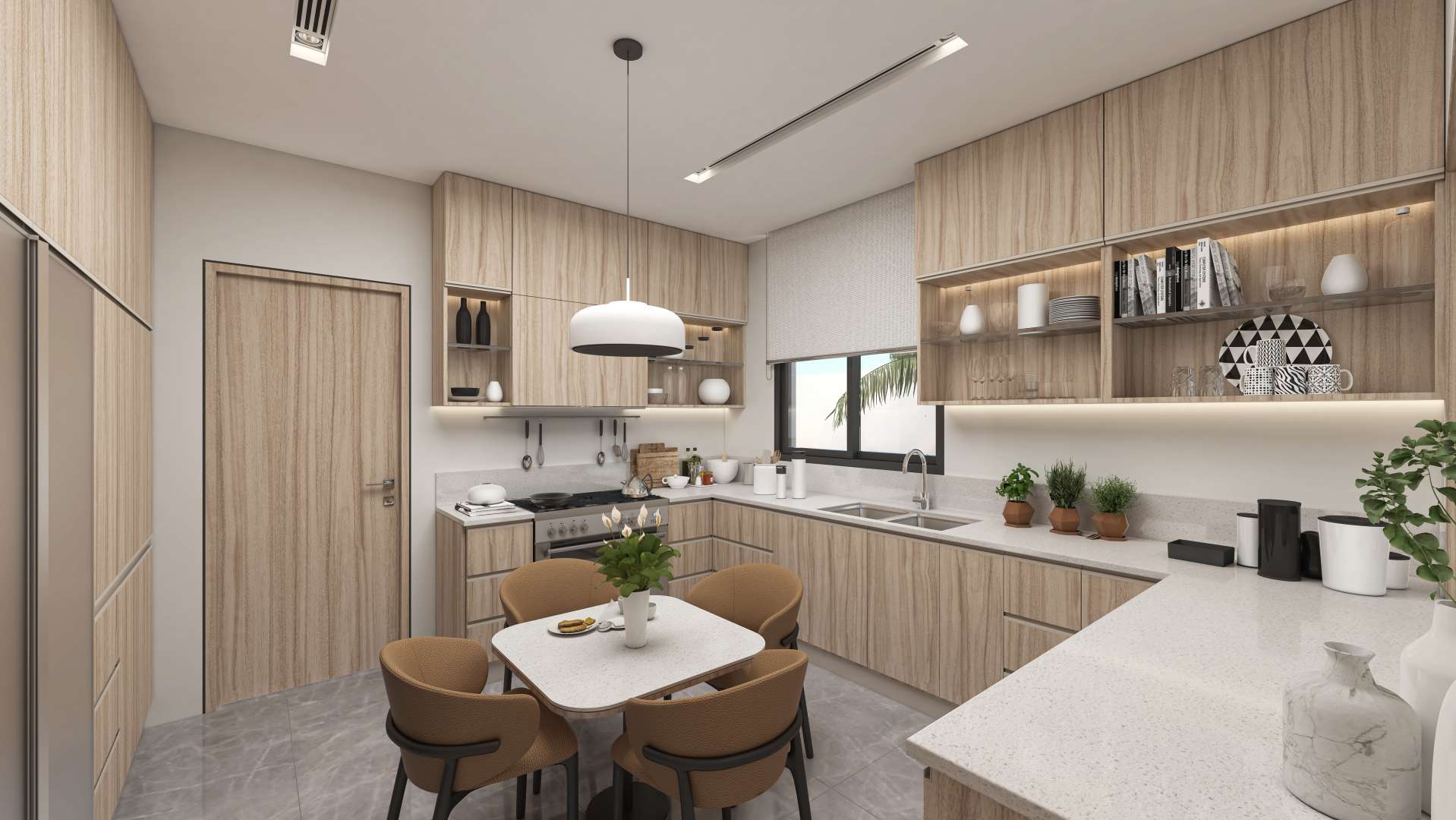 Luxurious dining and living area in 5-bedroom villa, Murooj Al Furjan, Al Furjan