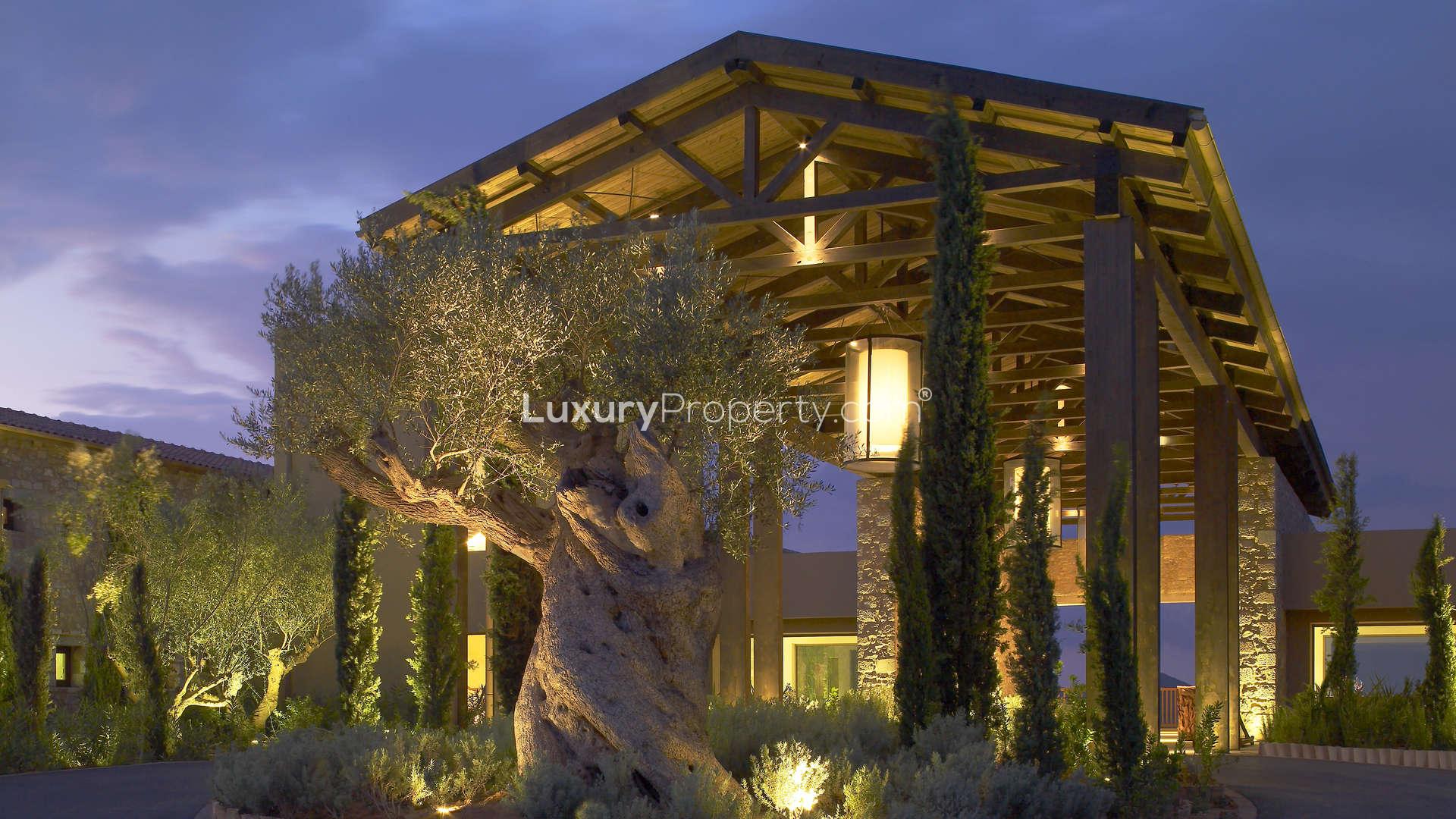 Golf course view from luxurious five-bedroom villa in Navarino Residences, Costa Navarino, Greece