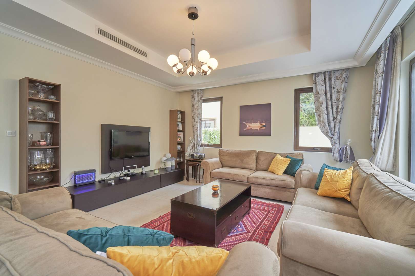 Elegant living and dining area in five-bedroom villa, Palma, Arabian Ranches 2