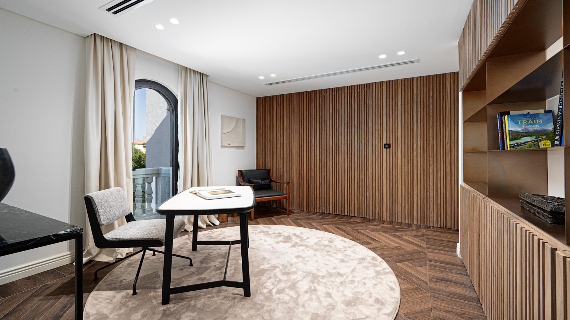 Luxury villa pool with sun loungers in Jumeirah Islands, Entertainment Foyer