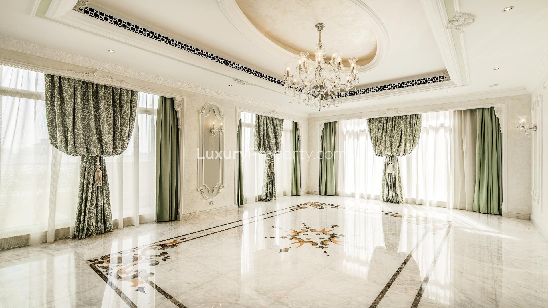 Luxury 6-bed villa exterior in Pearl Jumeirah, Jumeirah community, with elegant architecture