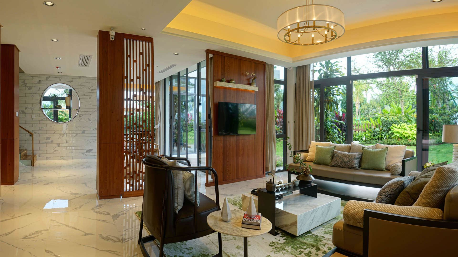 Modern five-bedroom villa exterior in Pearl Villa, Forest City, Malaysia, for sale