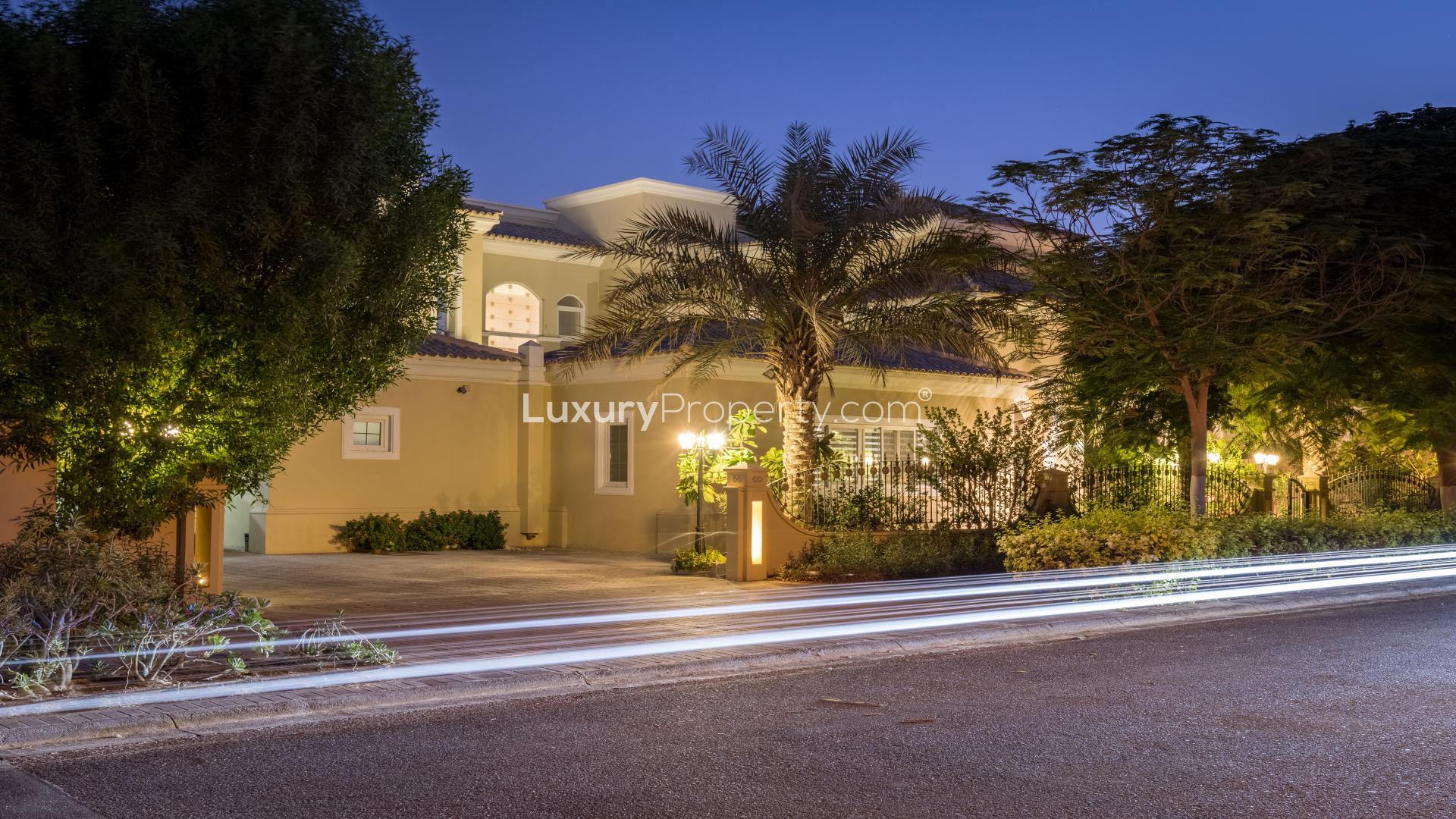 Fully upgraded 5-bedroom villa exterior at Polo Homes, Arabian Ranches, for rent