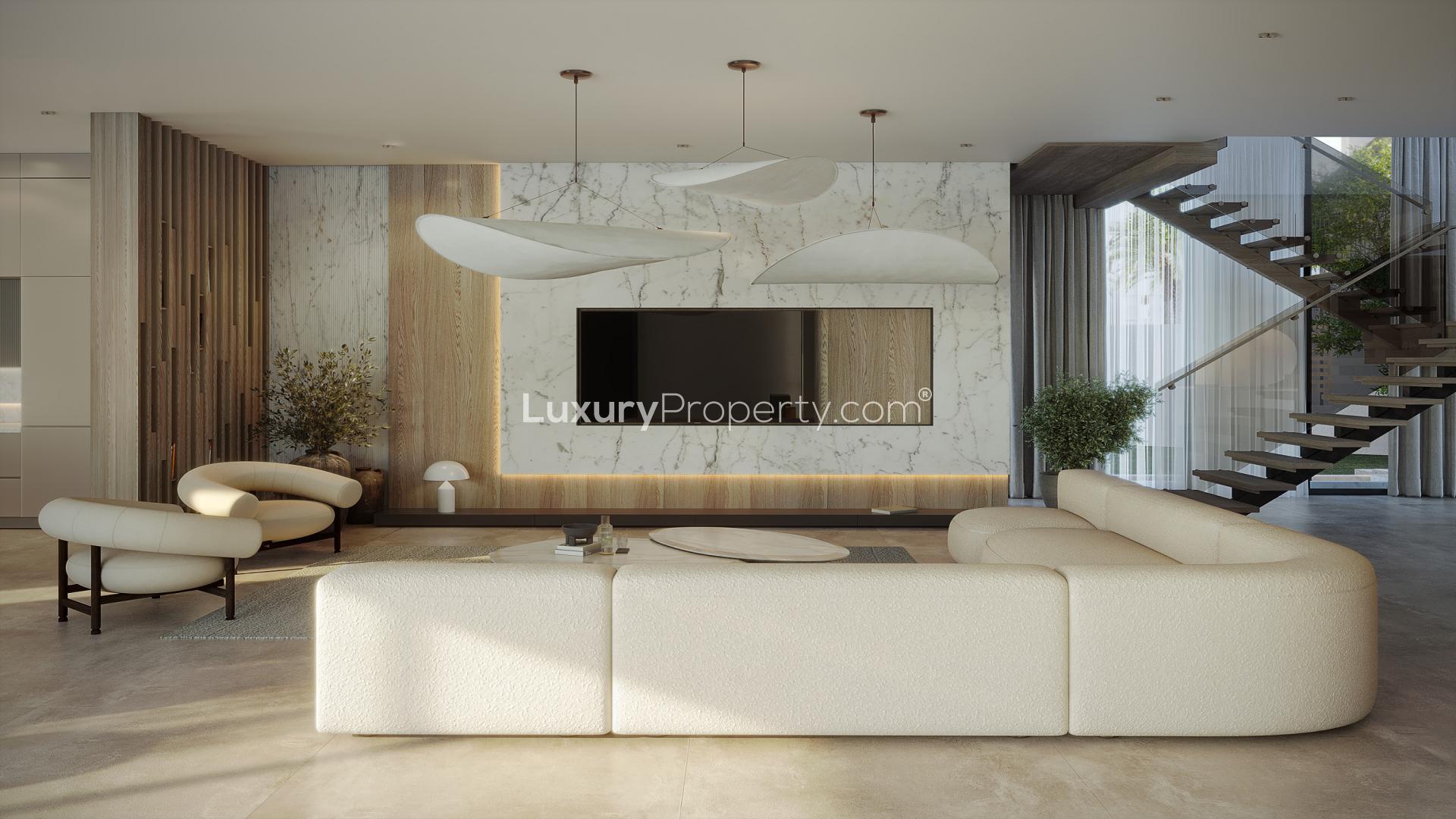 Luxurious open-plan living area in Keturah Reserve Villa, featuring modern decor and elegant furnishings