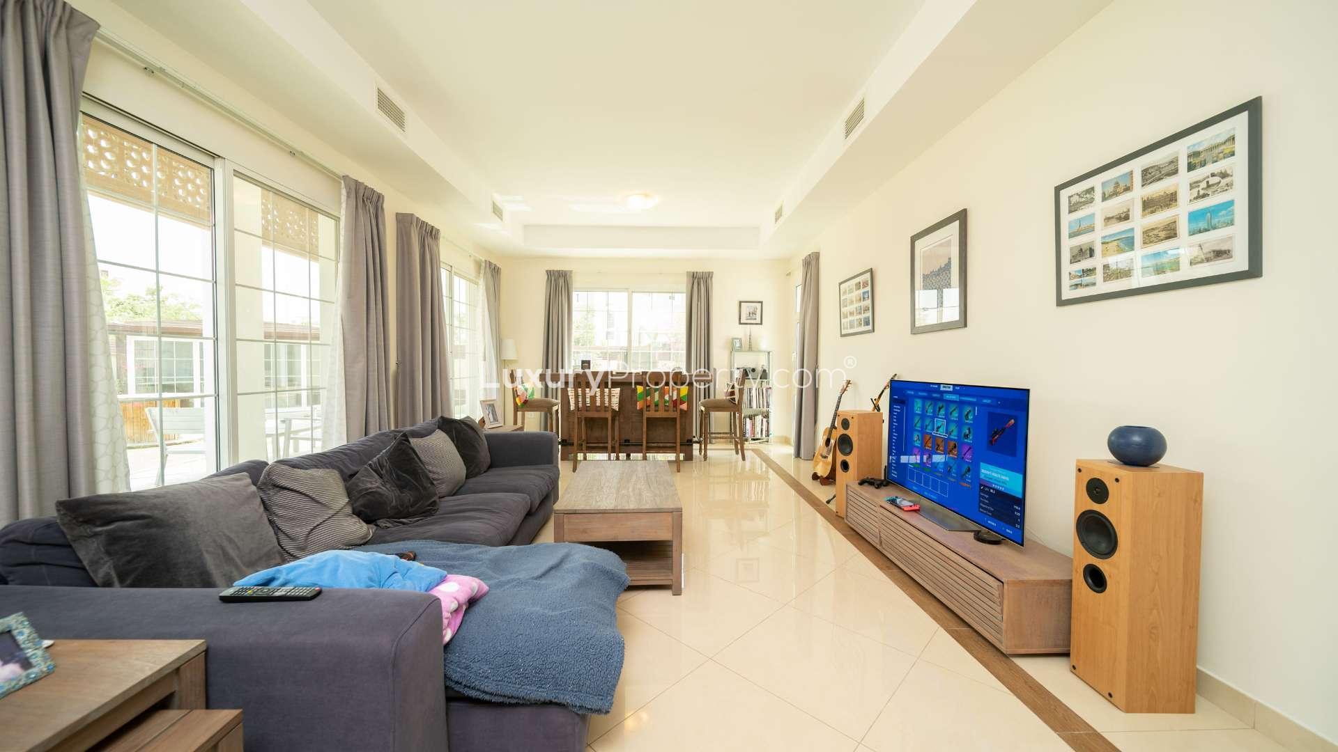 Living room in 5-bedroom villa for sale, Rahat, Mudon - spacious and modern design