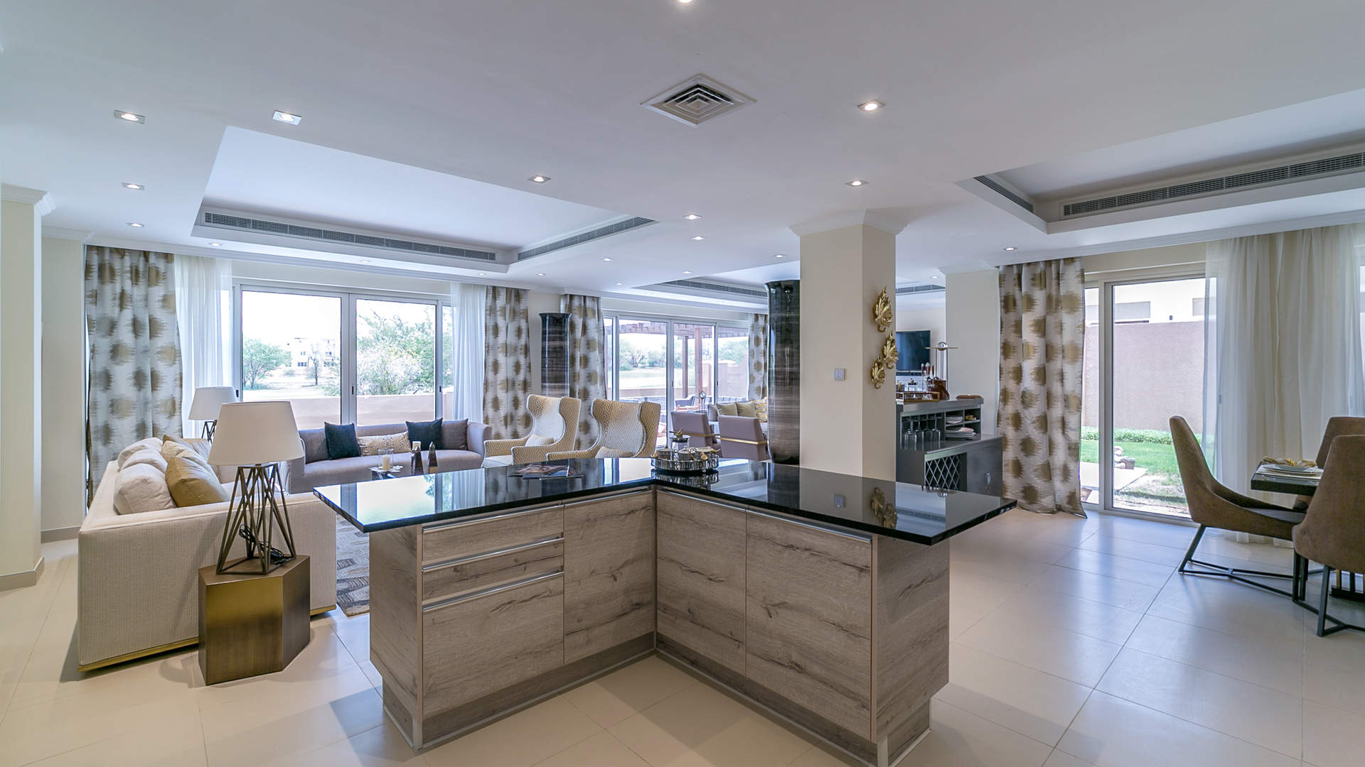 Luxurious living room in five-bedroom villa, Sienna Views, Jumeirah Golf Estates, elegant decor