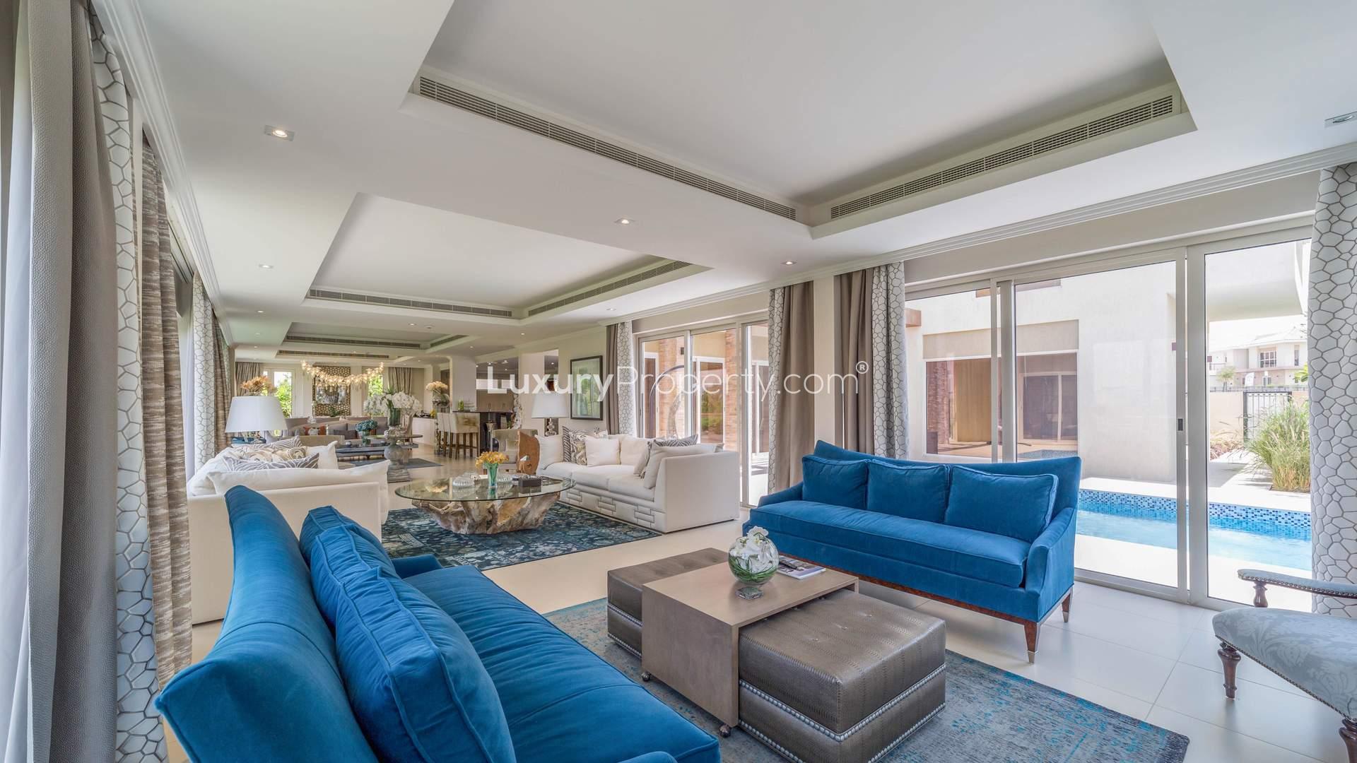 Luxurious bedroom in five-bedroom villa at Sienna Views, Jumeirah Golf Estate, for sale