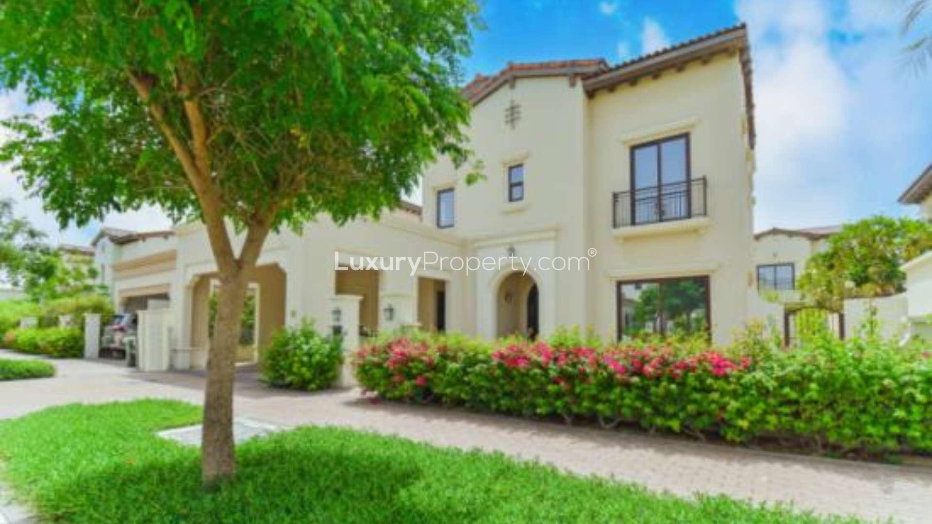 Spacious kitchen in elegant 5-bedroom villa, Rosa, Arabian Ranches 2, featuring granite countertops