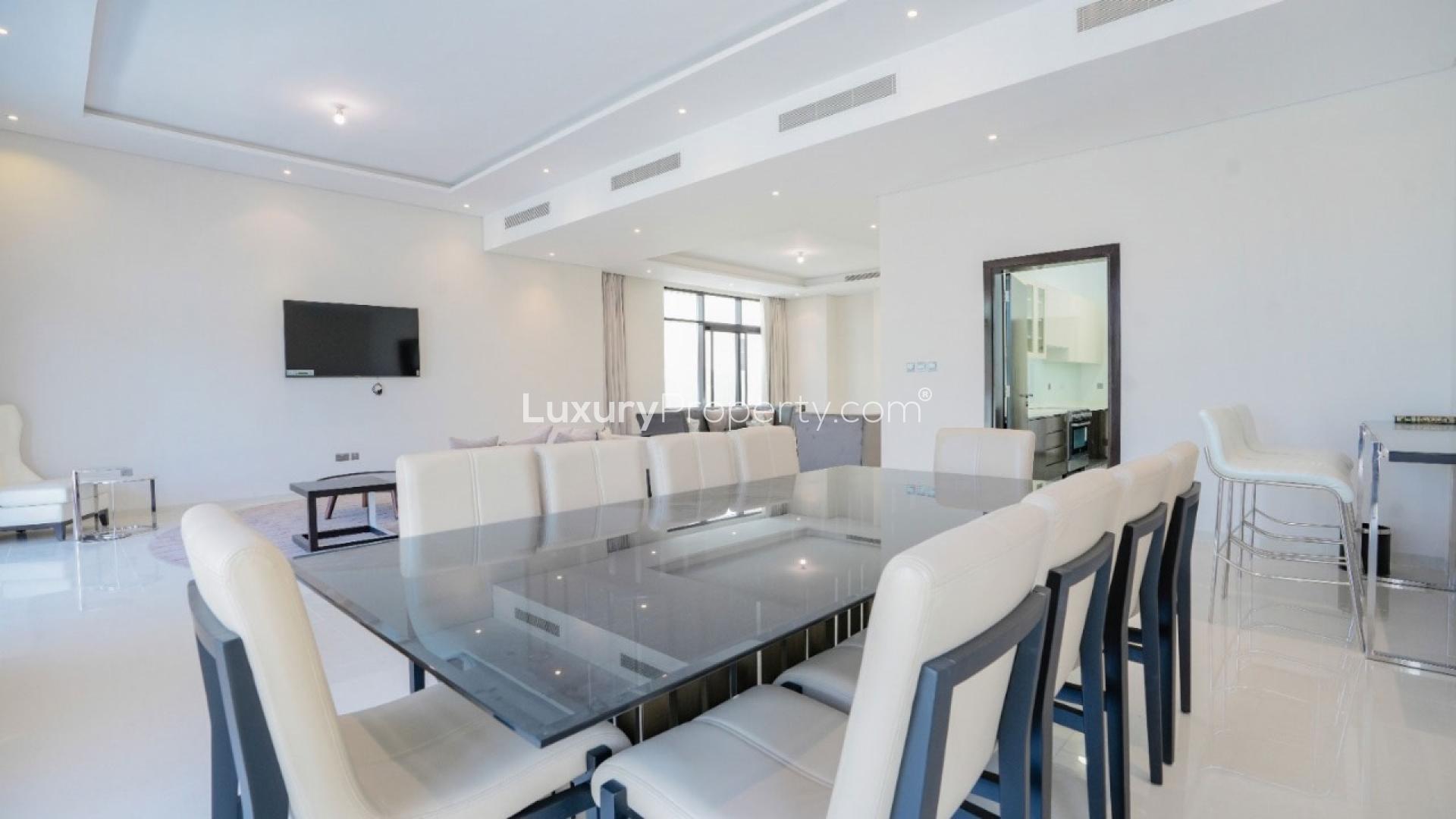 Luxurious living room in 5-bedroom villa at The Field, DAMAC Hills, golf course view