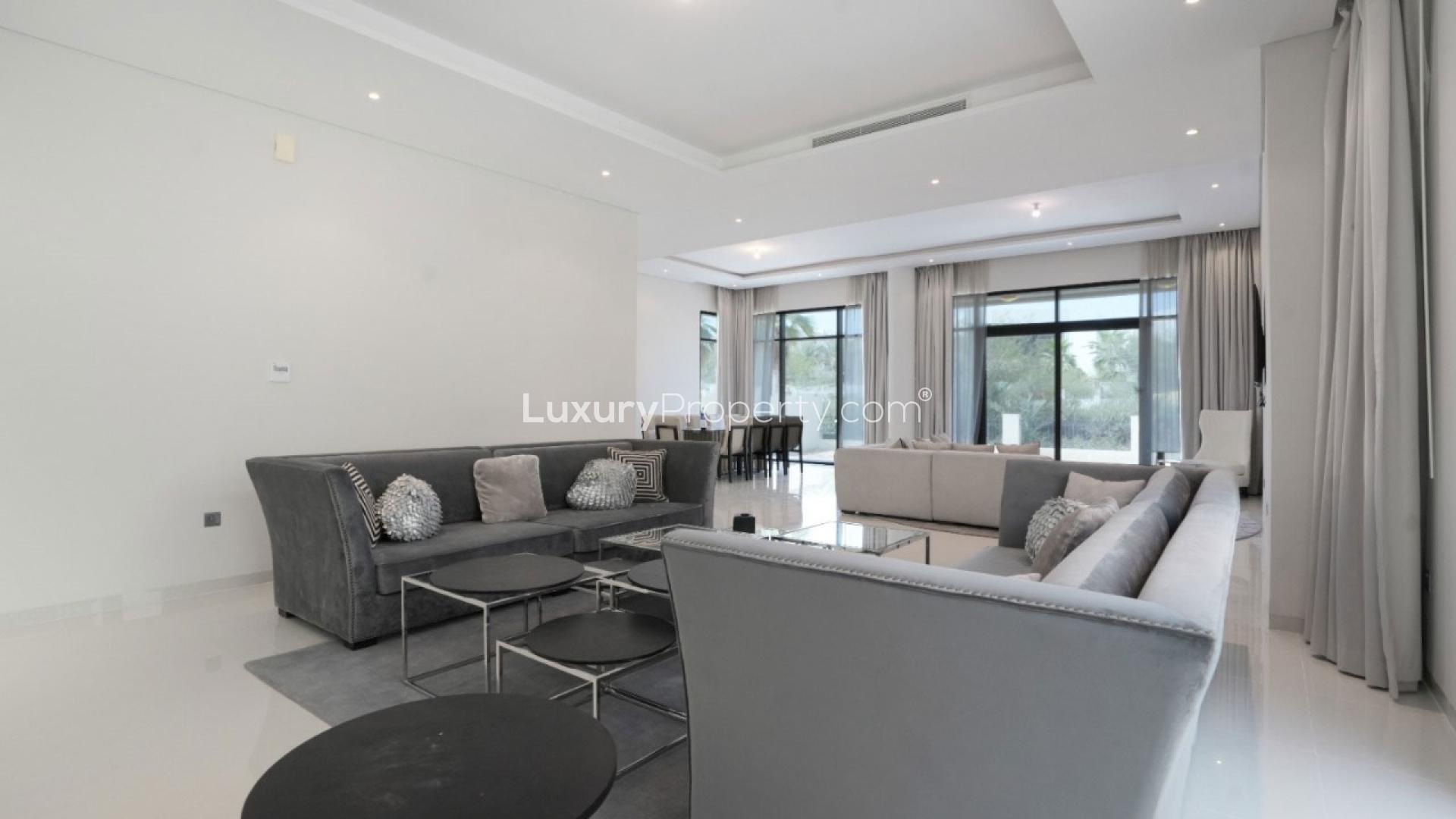 Luxurious living room in 5-bedroom villa, The Field, DAMAC Hills, elegant decor