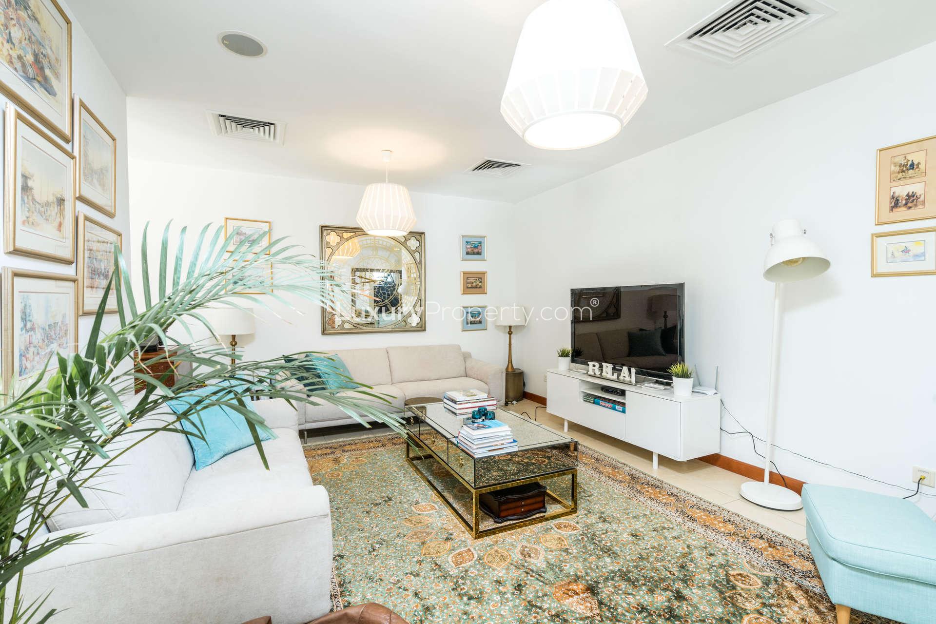 Elegant living room in Savannah villa, Arabian Ranches with modern decor and cozy ambiance