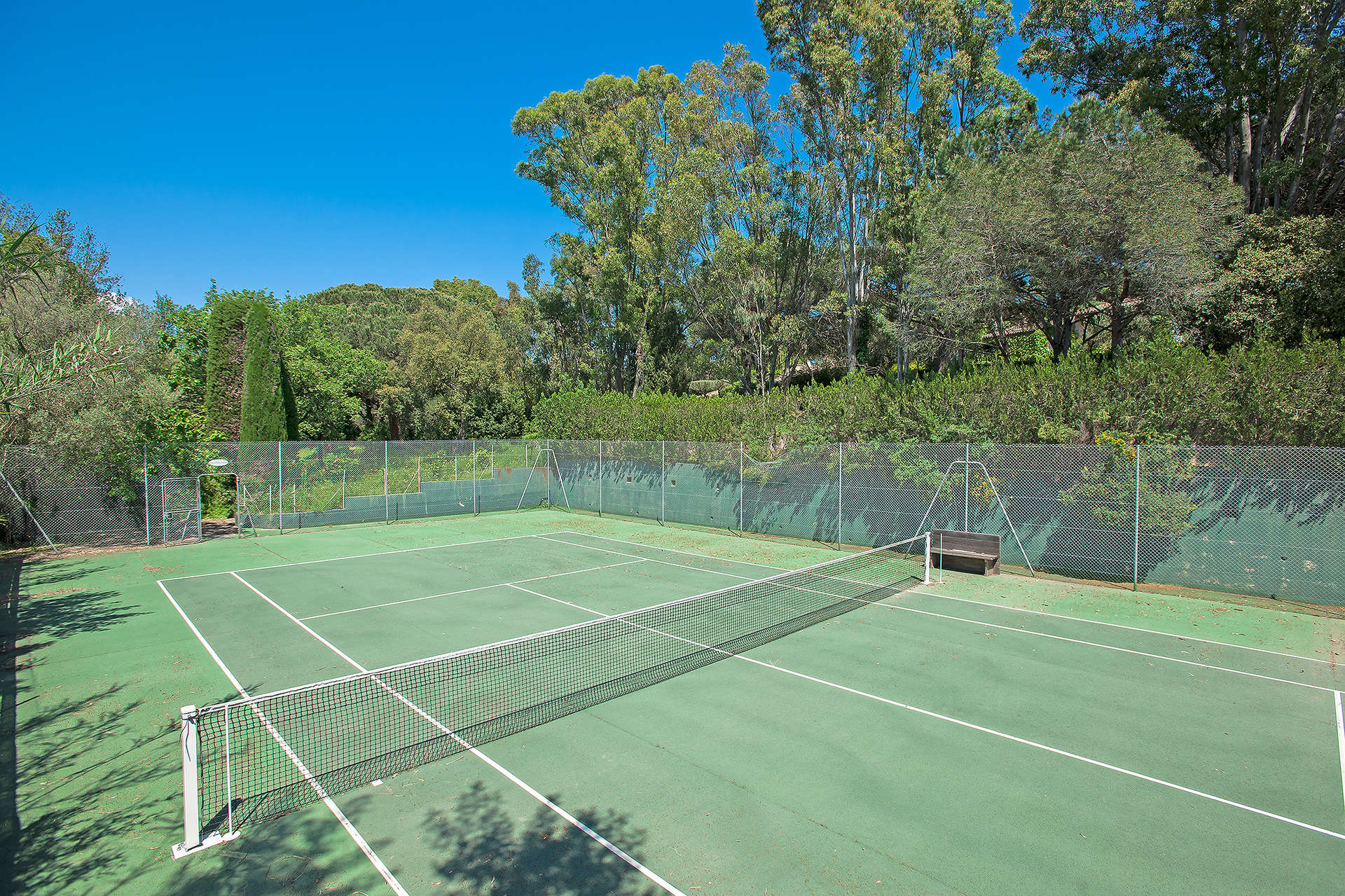 Cozy living area in upgraded Provencal villa, overlooking pool in Saint-Tropez, French Riviera