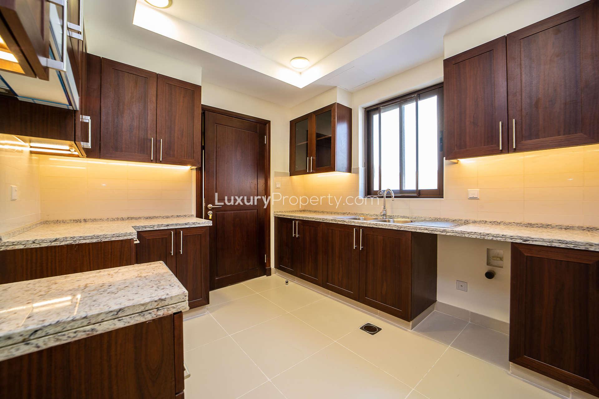 Empty bedroom with window in five-bedroom villa, Samara, Arabian Ranches 2, for sale