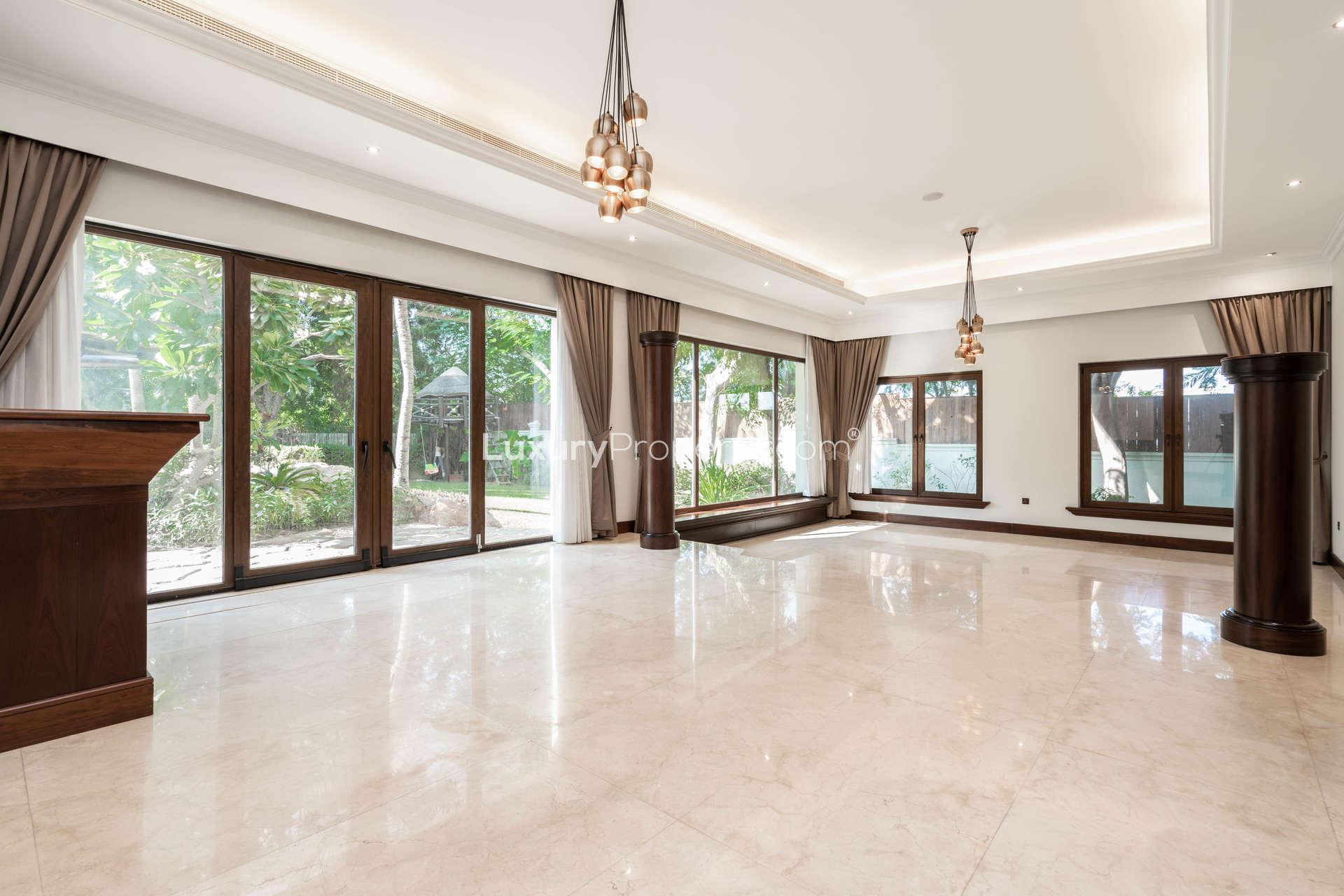 Grand staircase and entrance in luxury Emirates Hills villa, Sector HT, Dubai