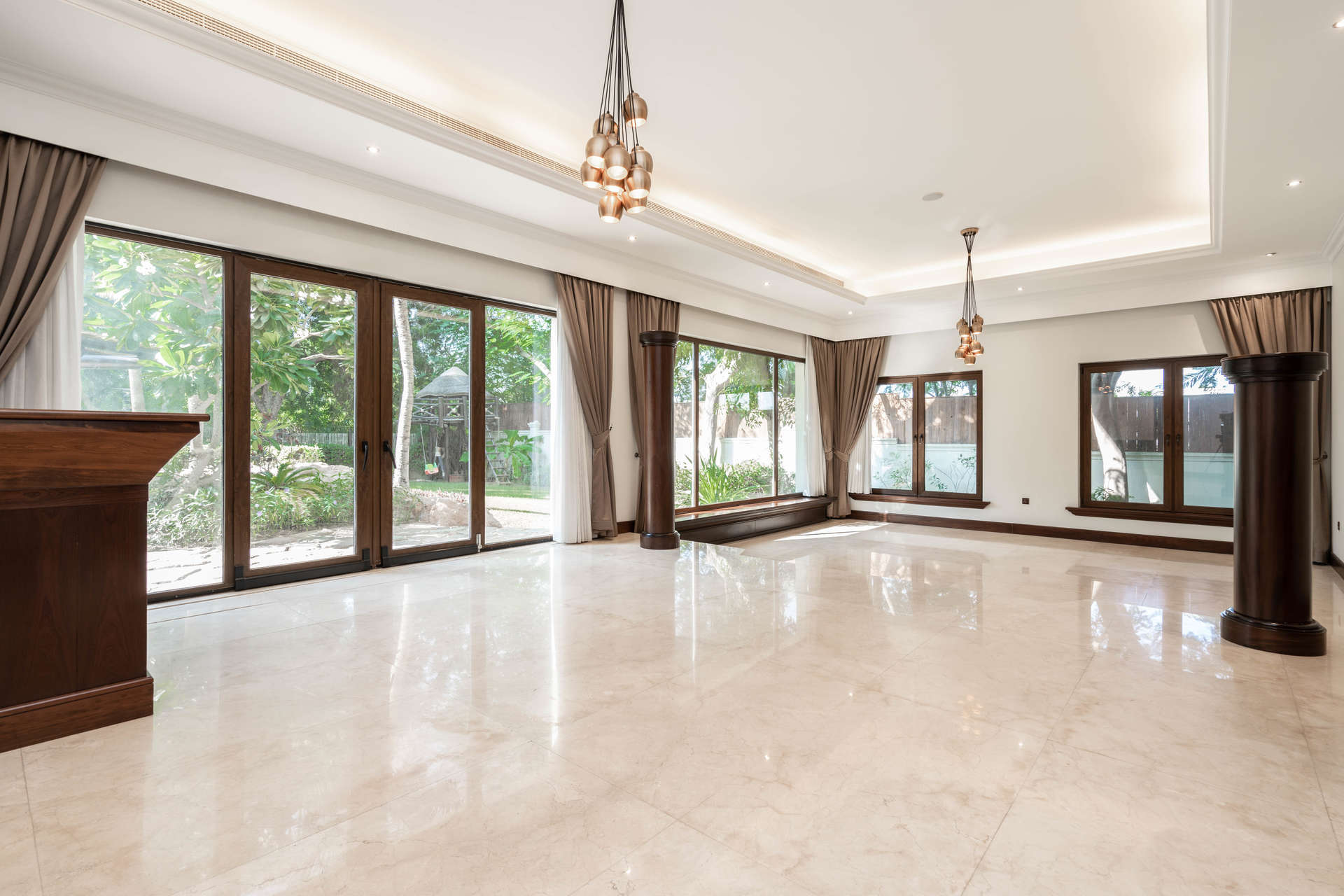 Grand staircase and entrance in luxury Emirates Hills villa, Sector HT, Dubai