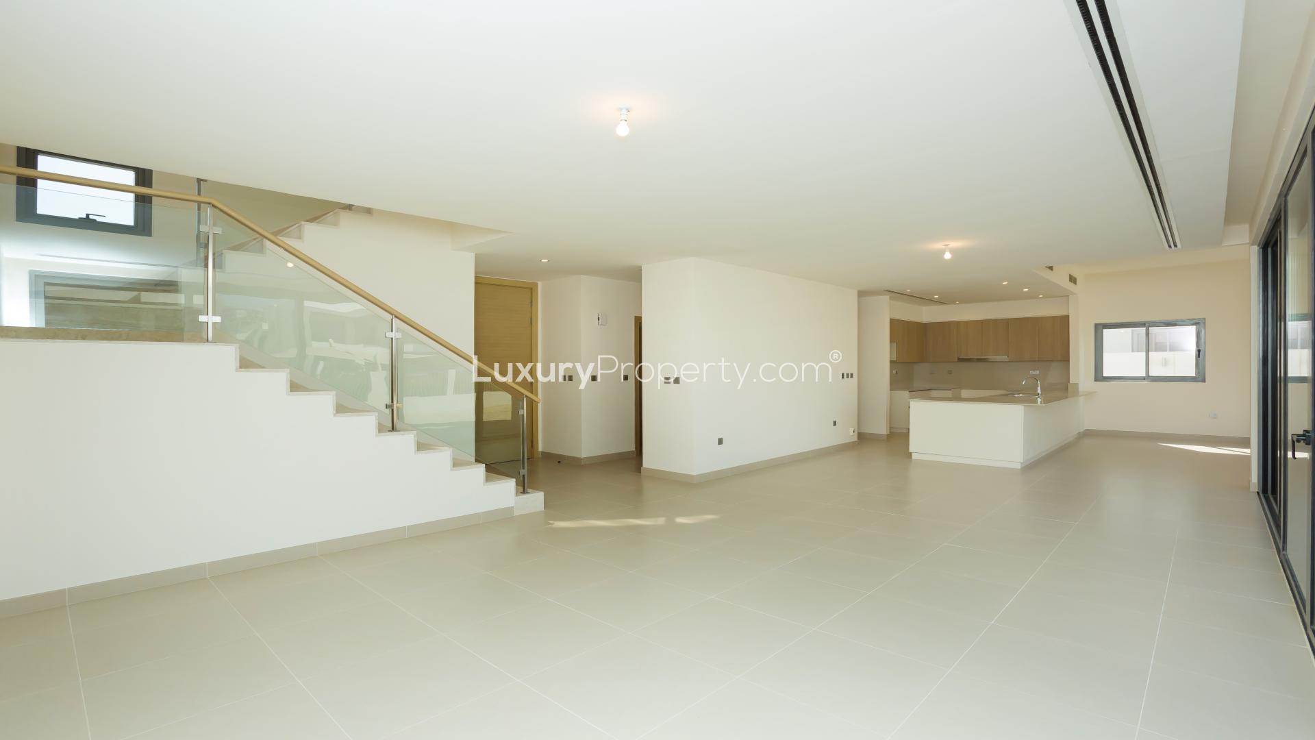 Spacious living area with large windows in Sidra, Dubai Hills Estate villa for sale