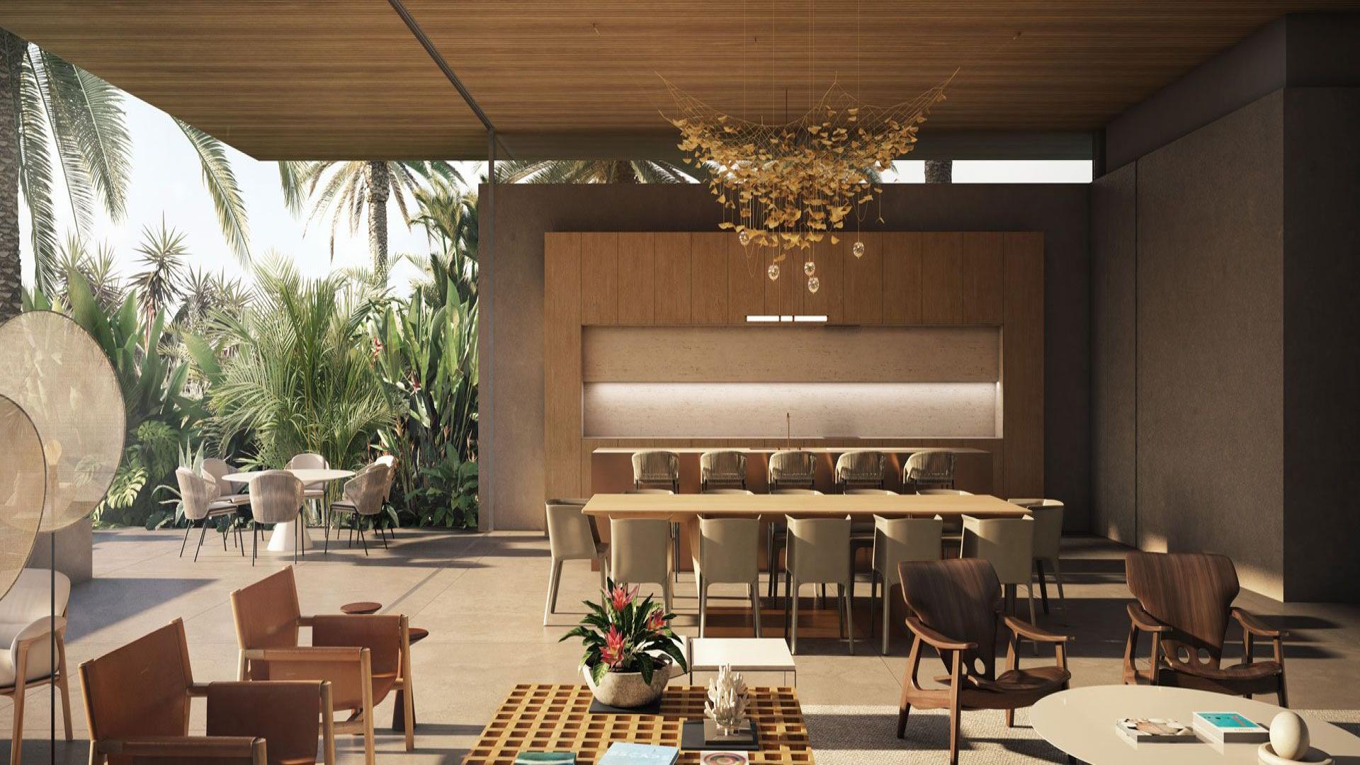 Ultra-luxury waterfront villa exterior with lush landscaping in Jumeirah Bay Island, Dubai