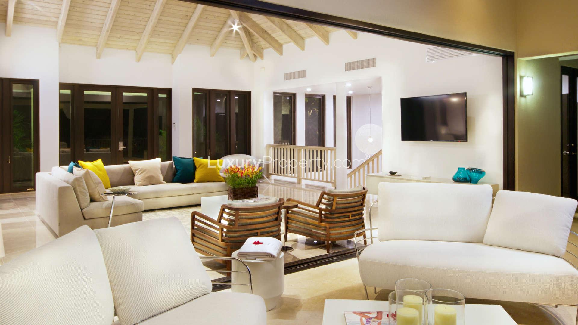 Bright living room in luxury villa, Nevis Estate Villas, Saint Kitts and Nevis
