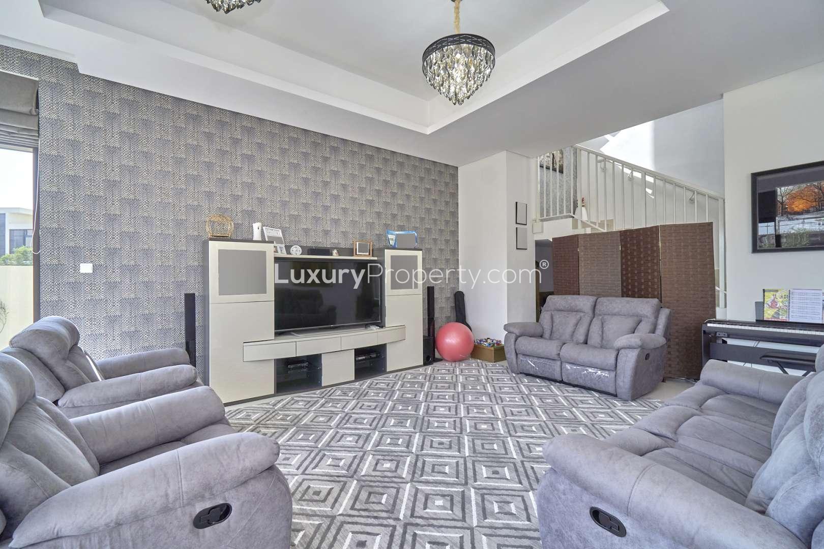 Luxurious 5-bedroom villa exterior in Damac Hills 2, The Field, for sale