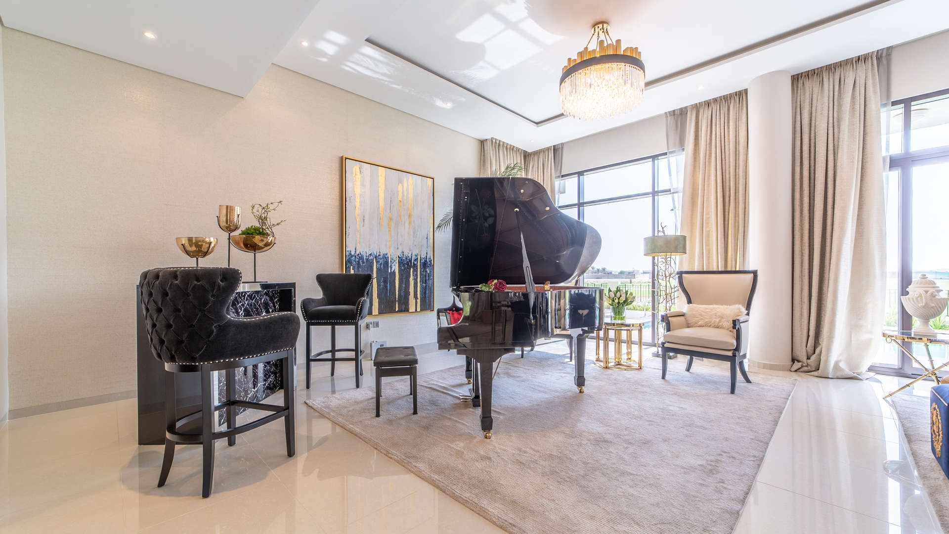 Outdoor pool with garden views at 5-bedroom villa in The Flora, Dubailand