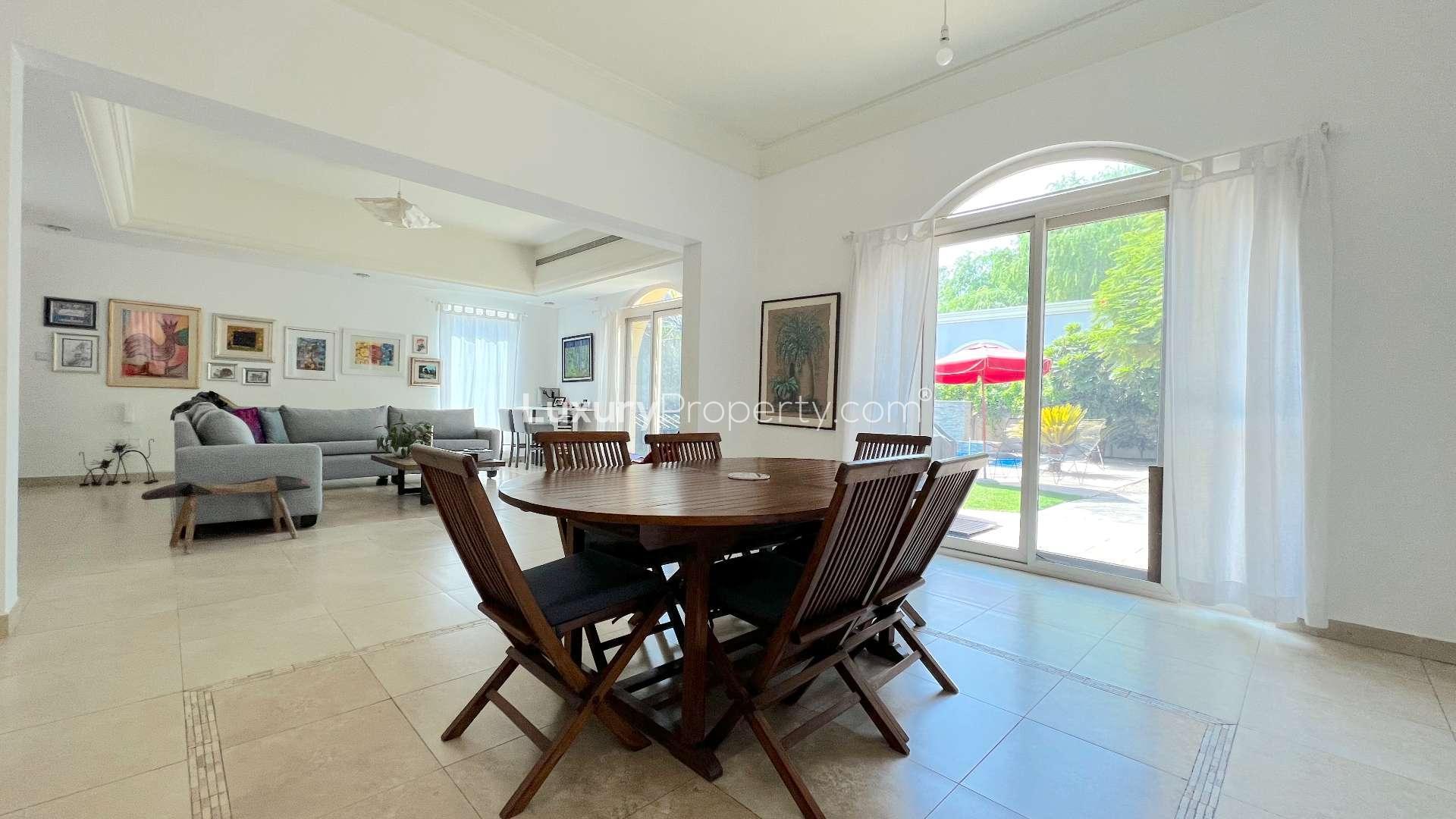 Spacious living room in C1 villa, Victory Heights, Dubai Sports City, with modern decor