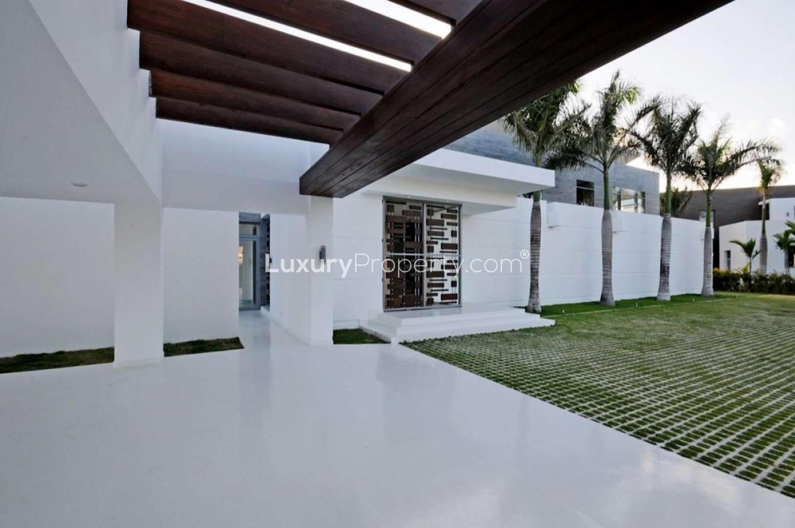 Modern villa exterior with spacious driveway, Isla Grande, Marina de Cap Cana, Punta Cana