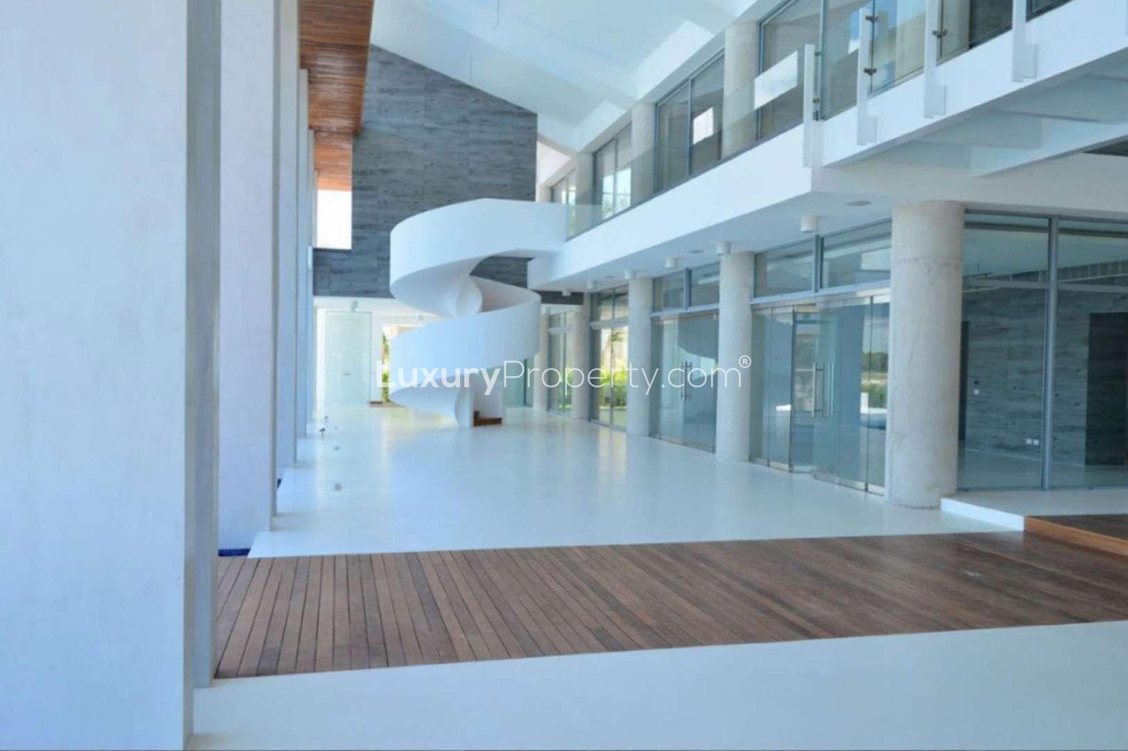 Modern villa entrance with sleek design in Marina de Cap Cana, Punta Cana
