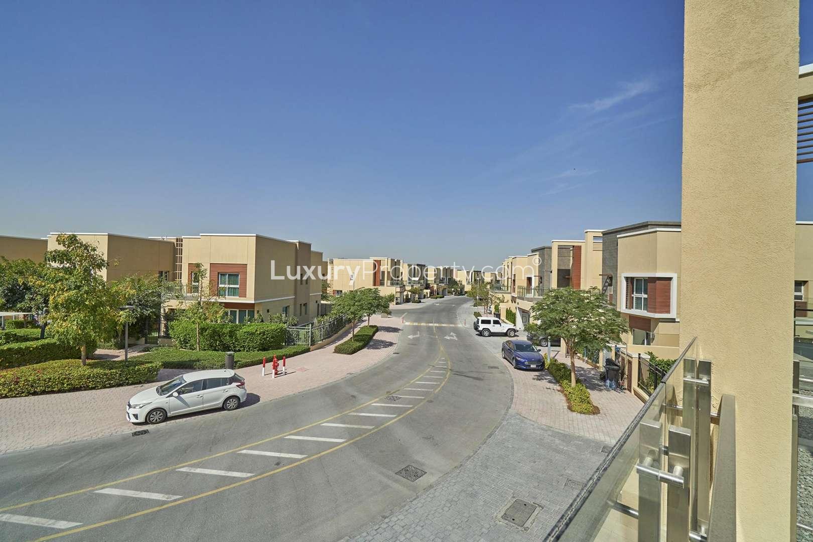 Upgraded 5-bedroom villa exterior view in Villa Lantana, Al Barsha South Second