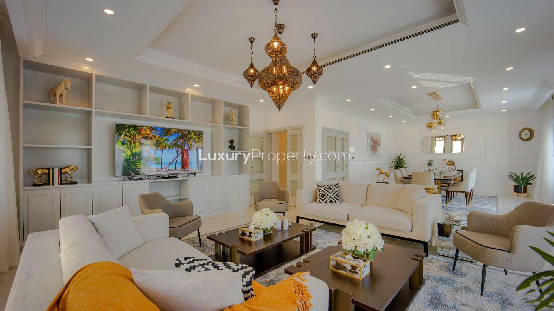 Beachfront villa in Palm Jumeirah, Garden Homes, showcasing stunning architecture and ocean views