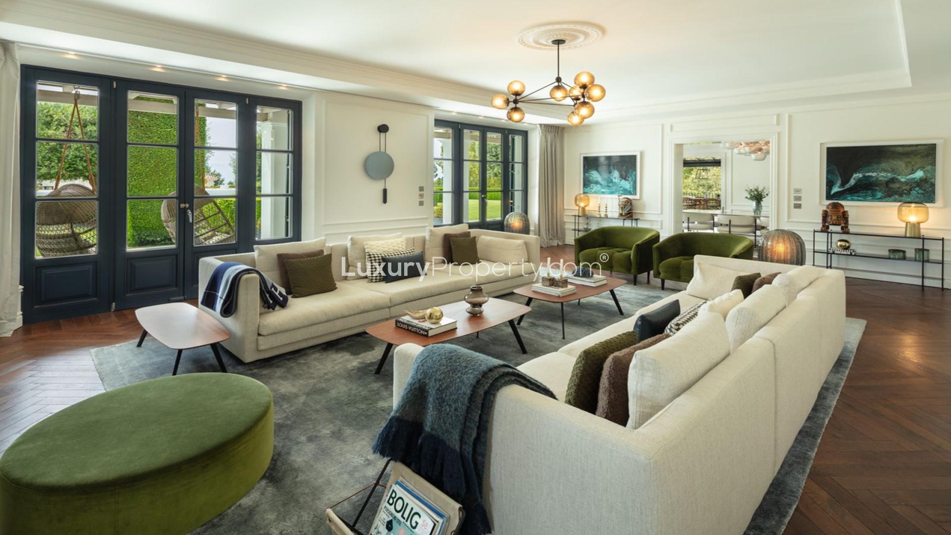 Aerial view of luxury villa with pool in Marbella, Spain, for sale