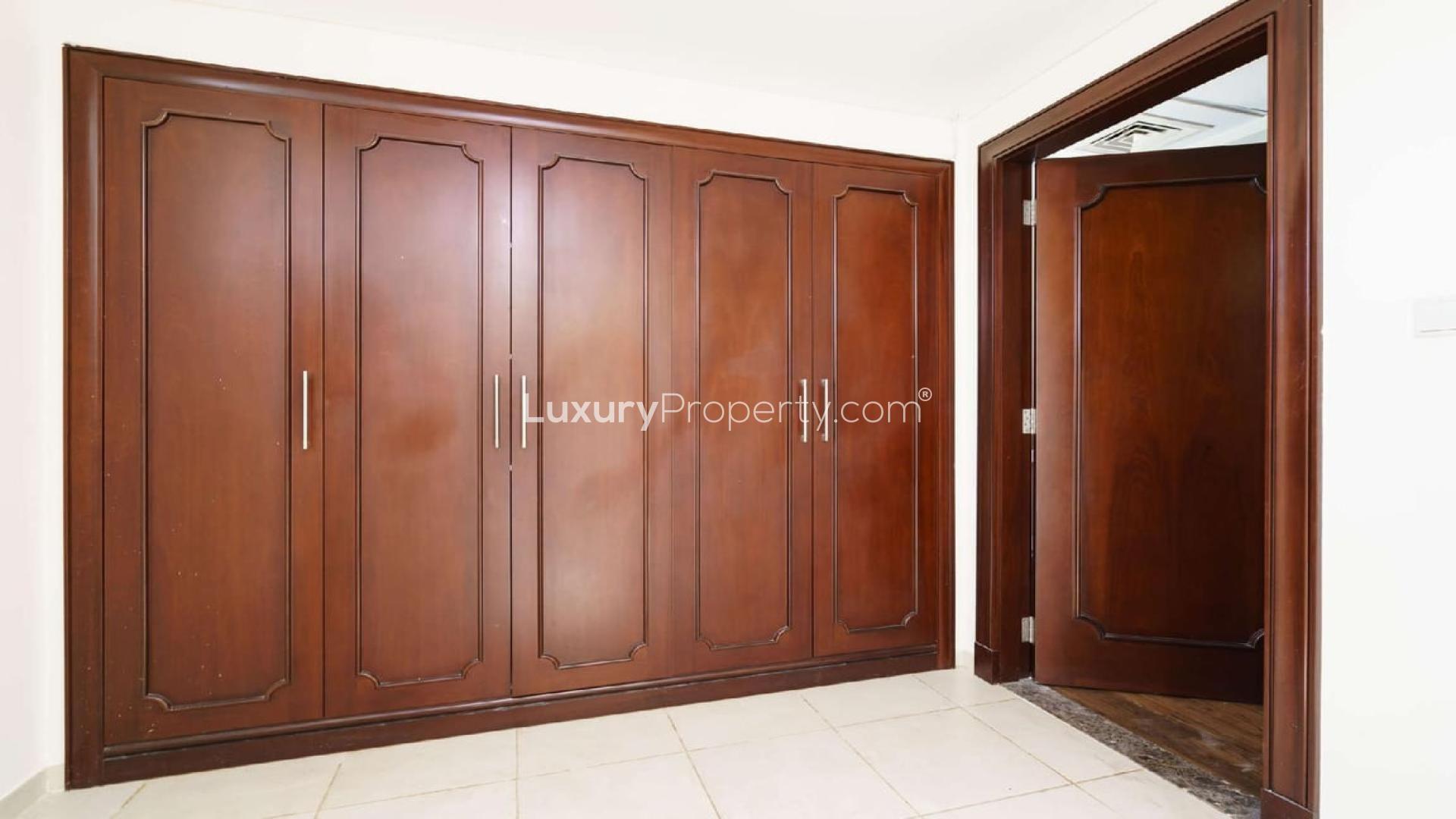 Private pool overlooking golf course in 6-bed villa, Victory Heights, Dubai Sports City