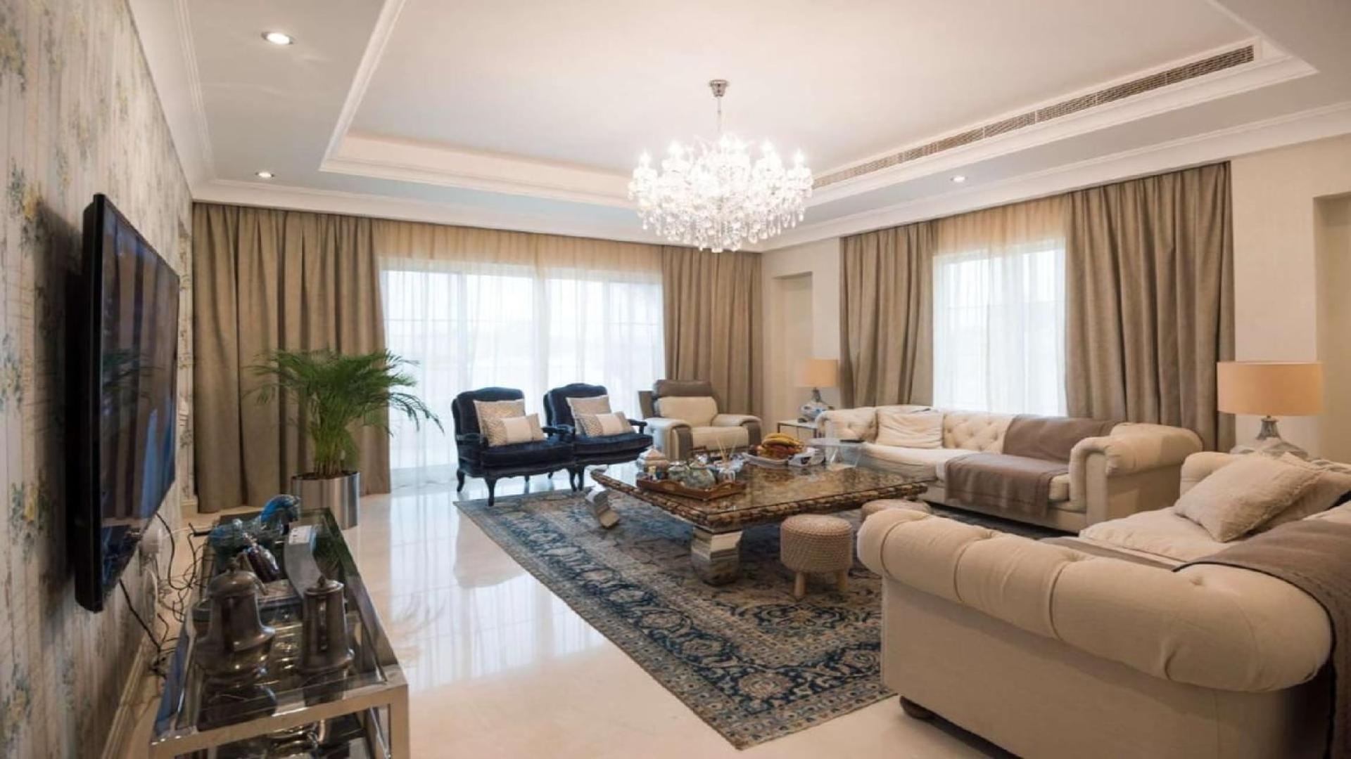 Luxurious living room in 6-bedroom villa, Arabian Ranches, La Avenida 2, elegant decor