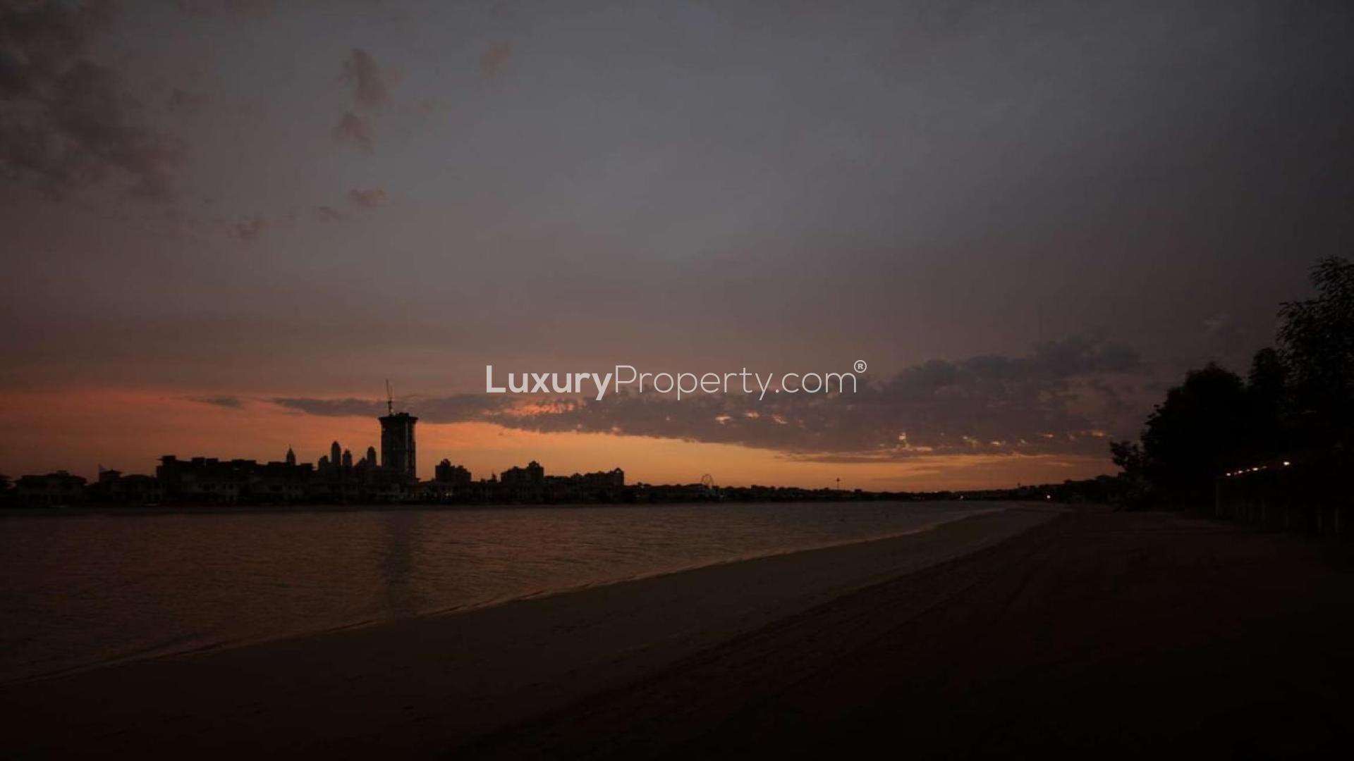 Beautifully renovated beachfront villa exterior in Signature Villas, Palm Jumeirah, available for rent