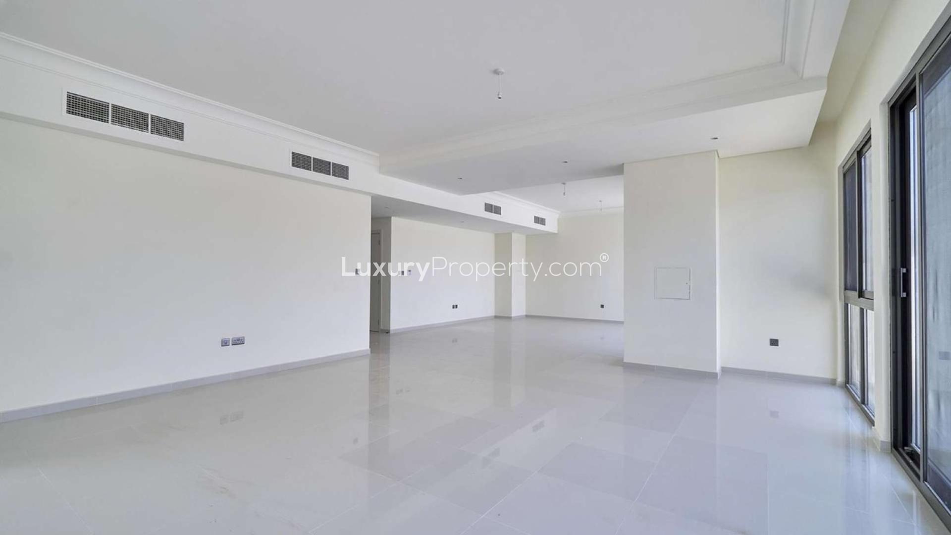 Immaculate six-bedroom villa exterior in Claret Cluster, Damac Hills 2, Dubai for rent
