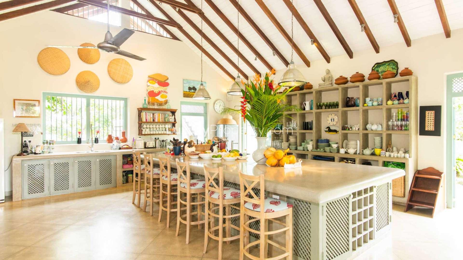 Outdoor seating area in spacious villa for sale, Pokkuluwa, Galle, Sri Lanka