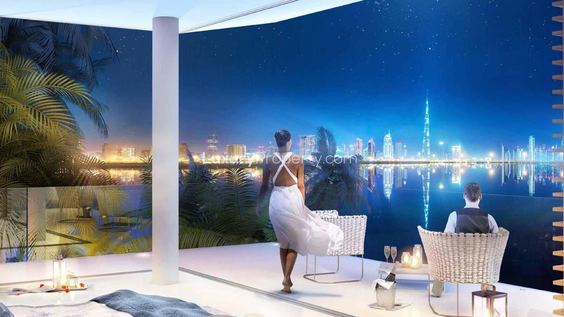 Luxurious six-bed villa on Germany Island with pool and stunning night view