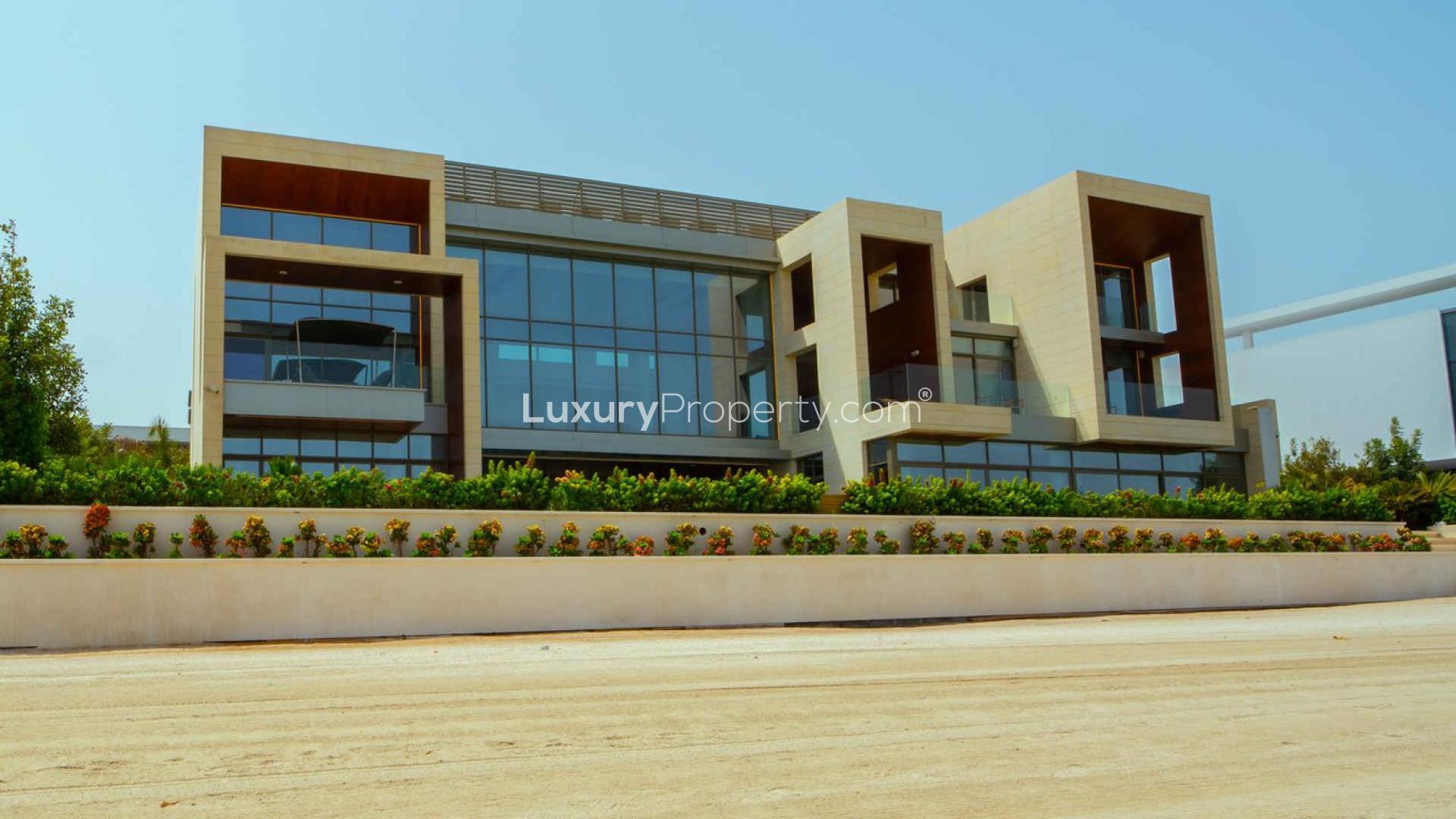 Bespoke custom-built villa exterior in Signature Villas, Palm Jumeirah, for sale