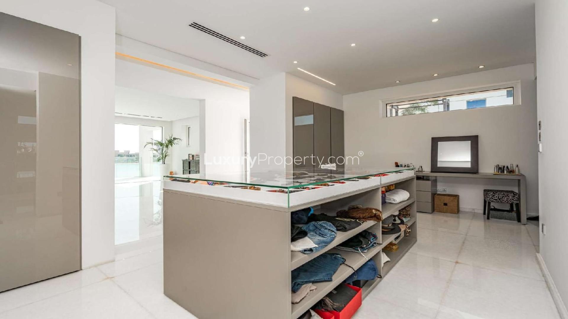 Modern villa terrace with sea view on Palm Jumeirah, Dubai