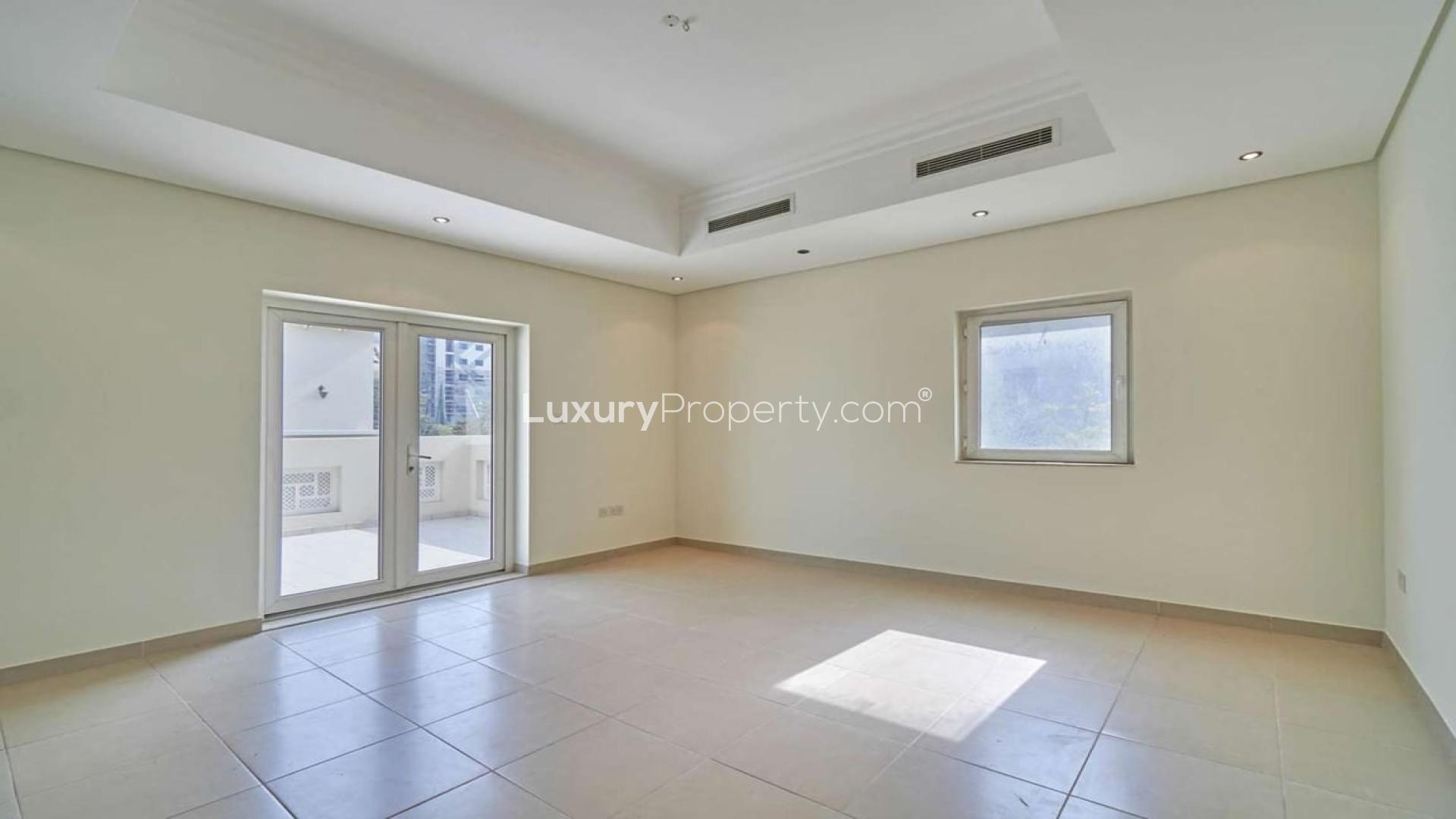 Luxurious villa entrance with elegant staircase in Al Furjan North Village, Dubai