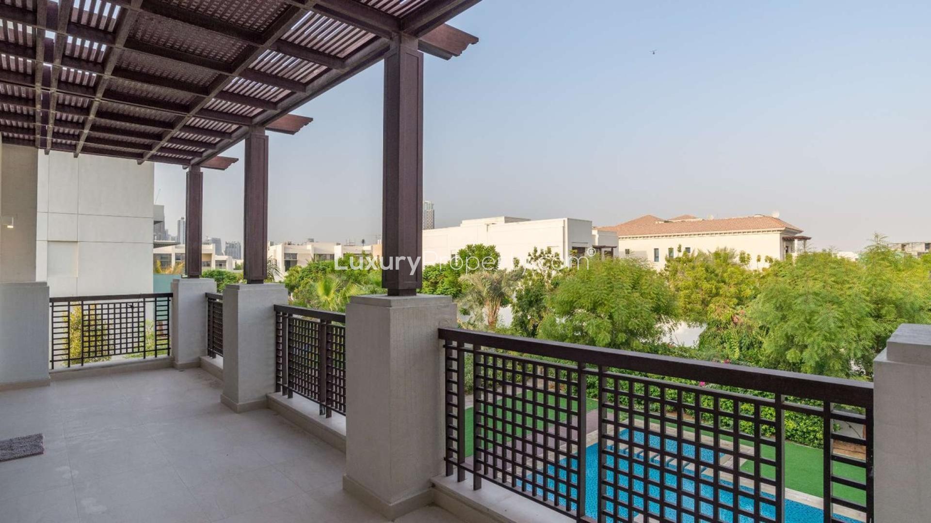 Luxurious kitchen and living area in six-bedroom villa, District One, Mohammed Bin Rashid City