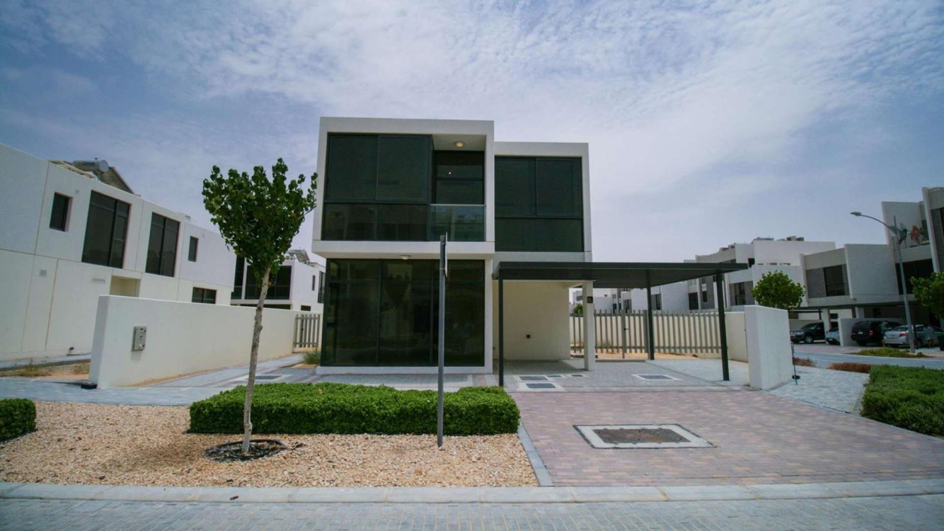 Stunning modern villa exterior in Damac Hills 2, Sanctuary community, six bedrooms, for sale