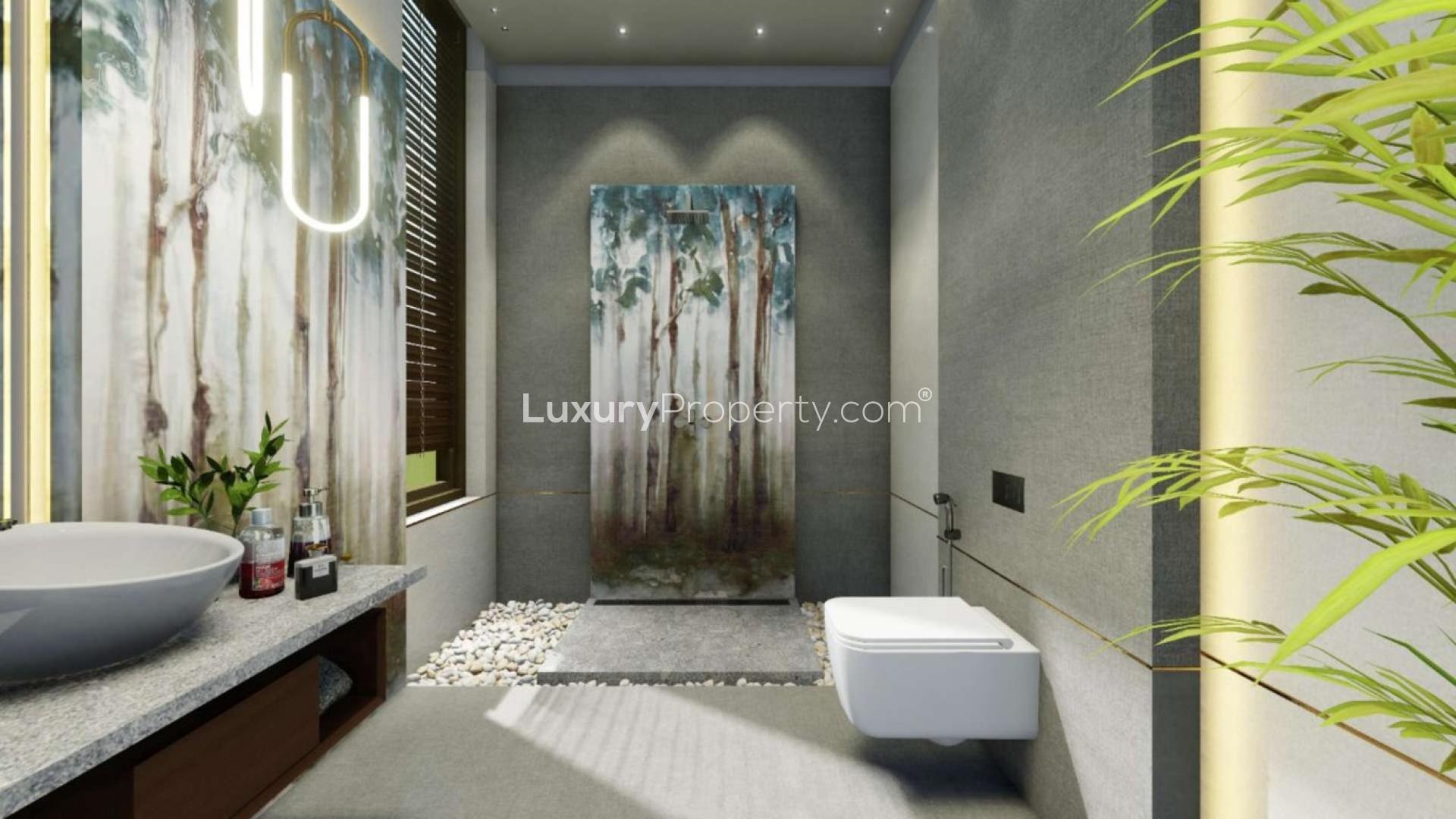 Luxurious 6-bedroom villa with pool at sunset in Dubai Hills Estate for sale