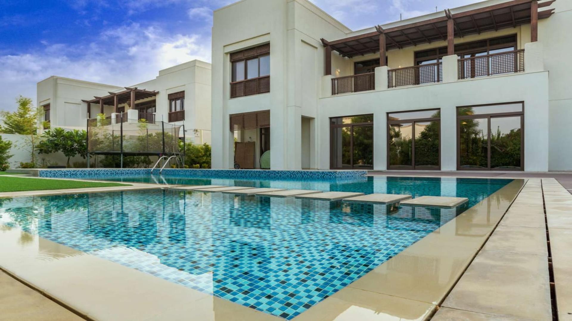 Luxurious villa living room with pool view, District One, Mohammed Bin Rashid City